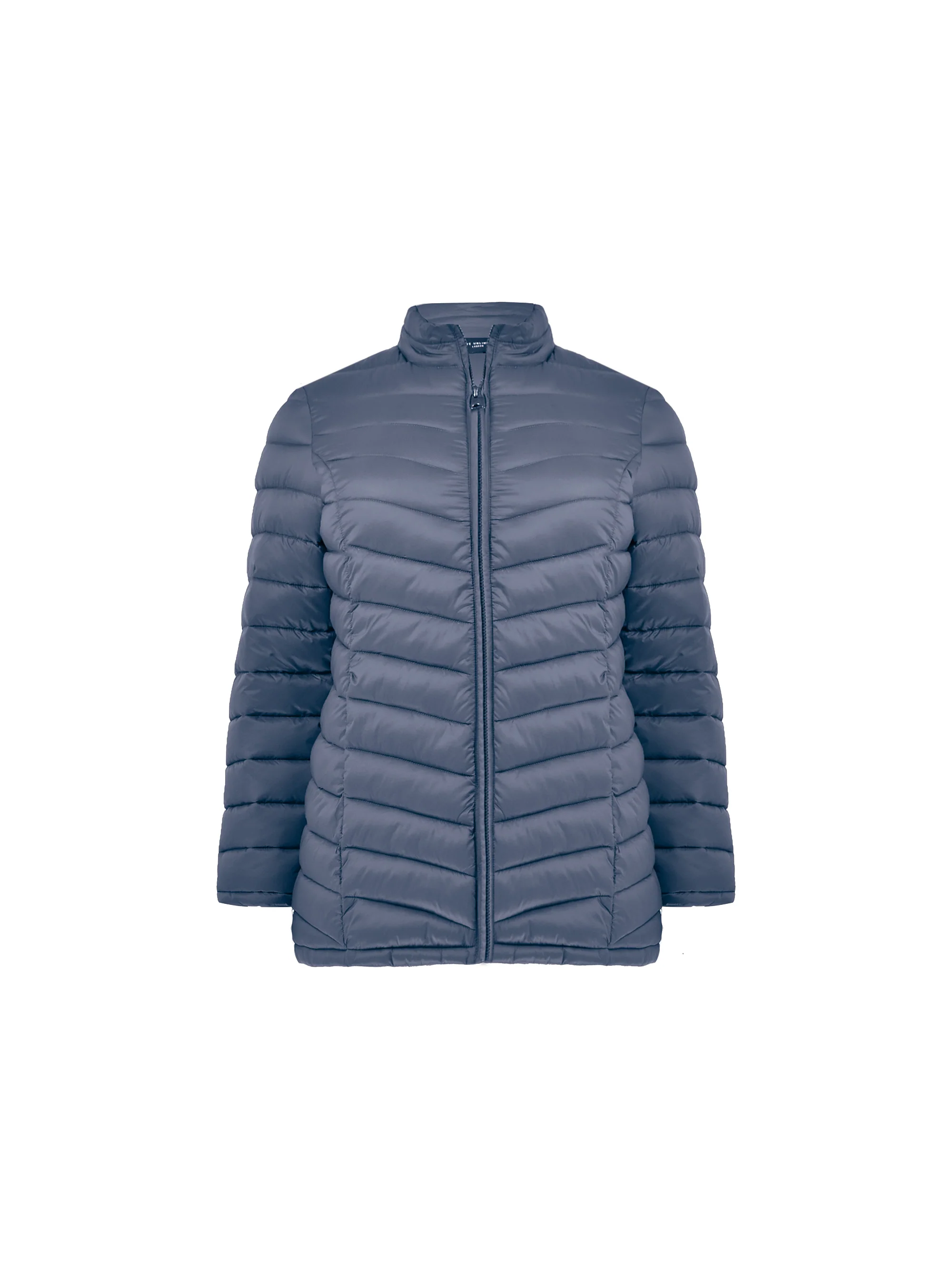 Grey Chevron Packable Puffer Coat - Image 6