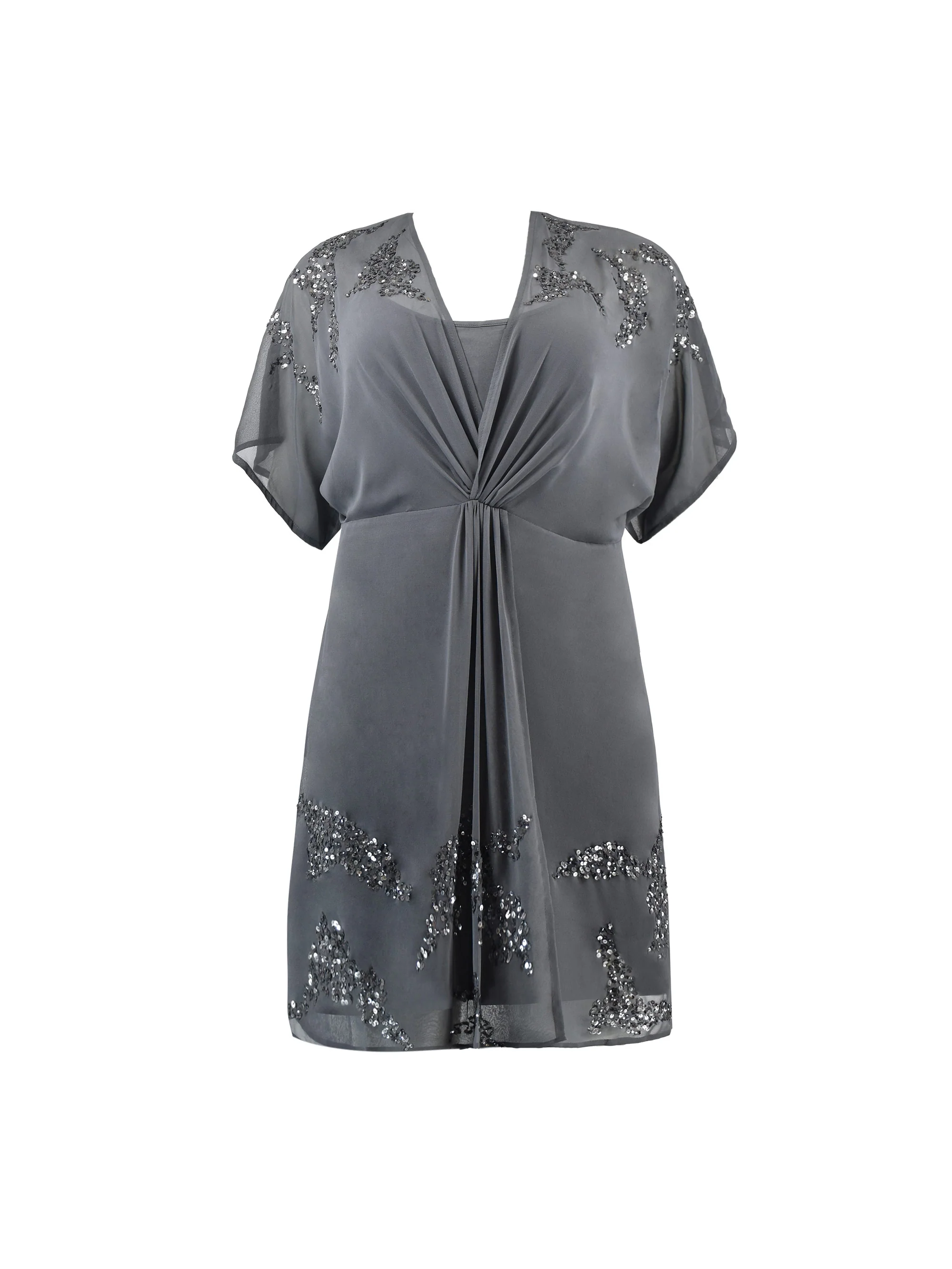 Grey Embellished Dress - Image 6