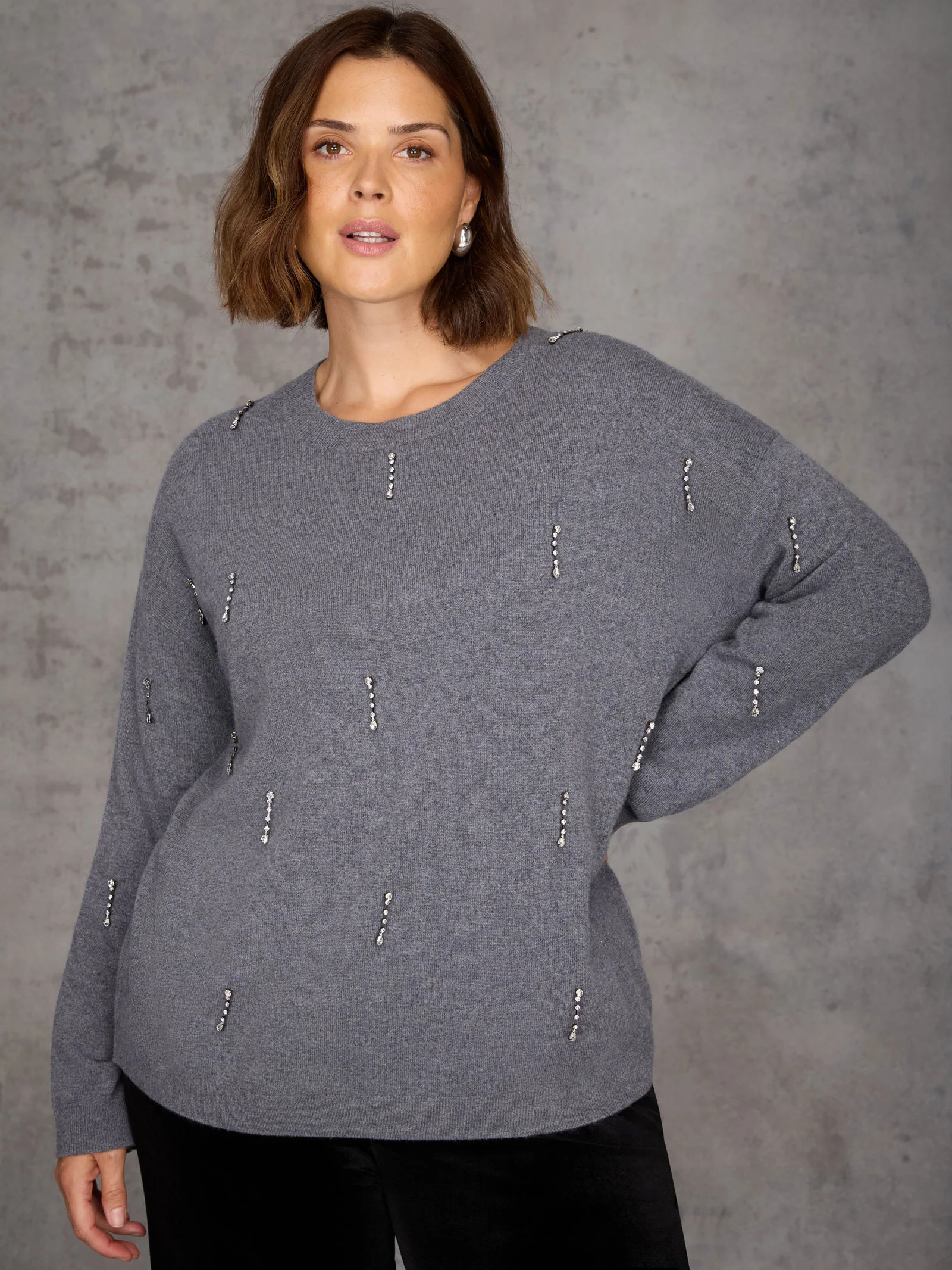 Grey Embellished Jumper - Image 5