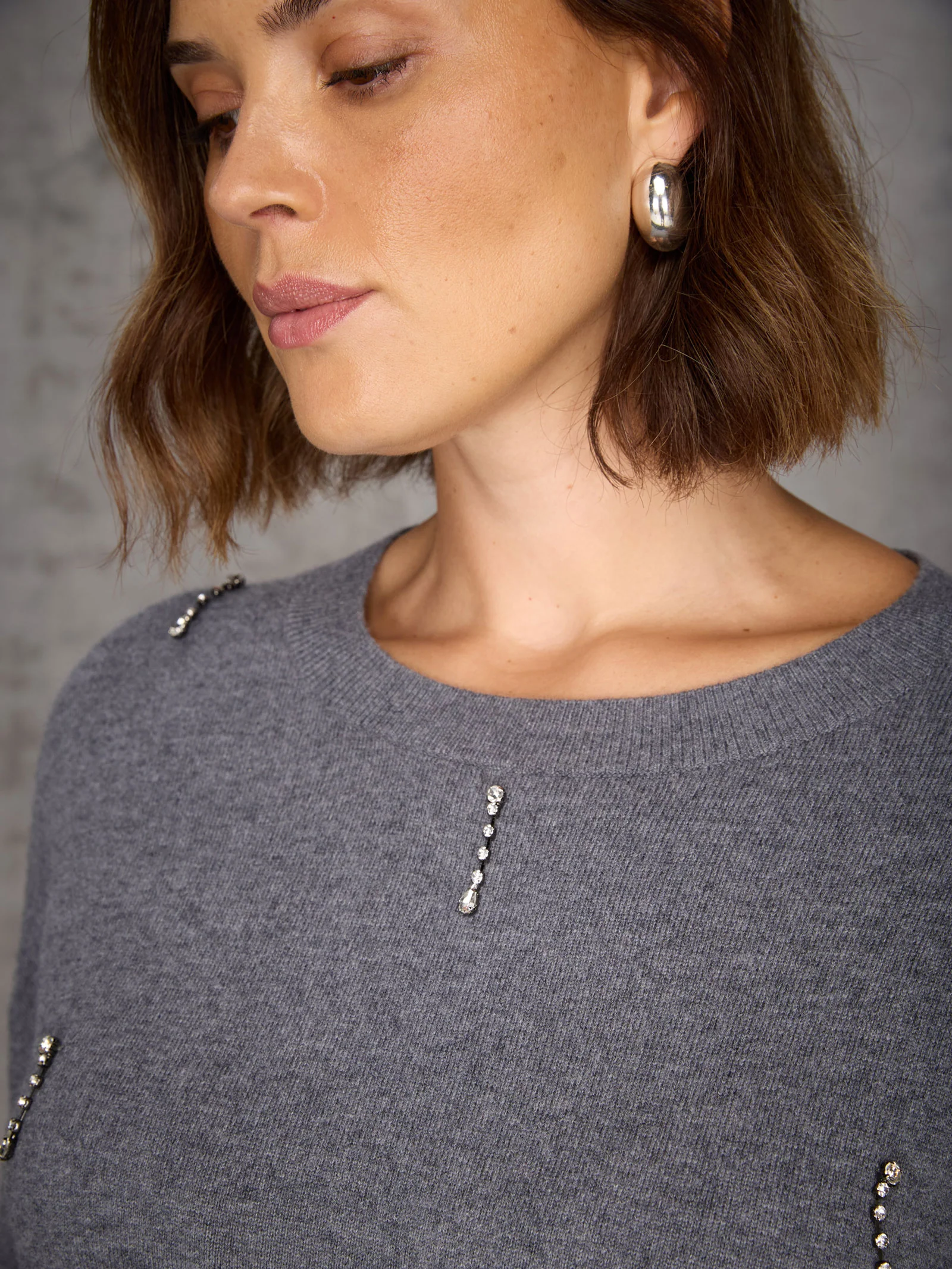 Grey Embellished Jumper - Image 6