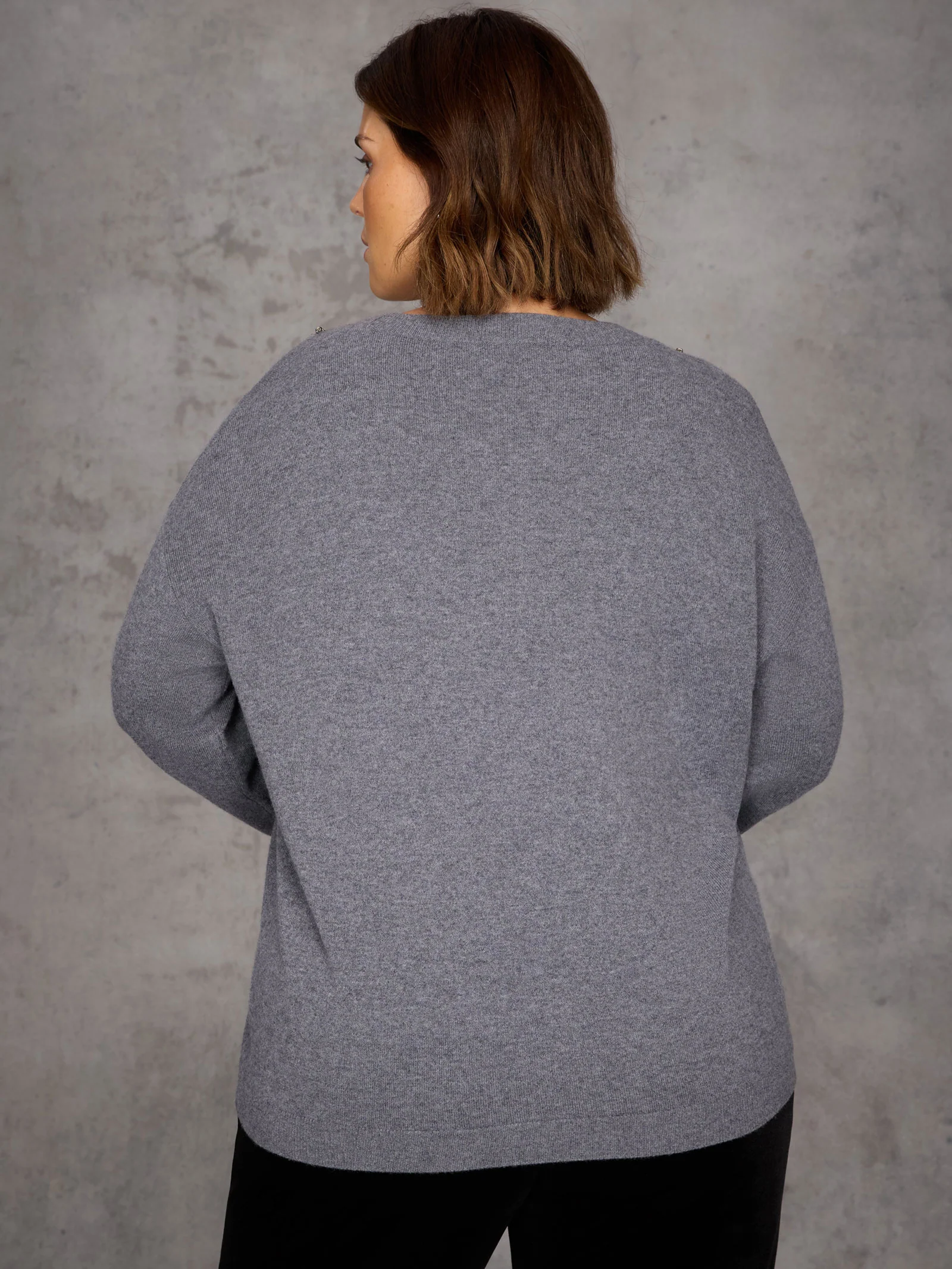 Grey Embellished Jumper - Image 7