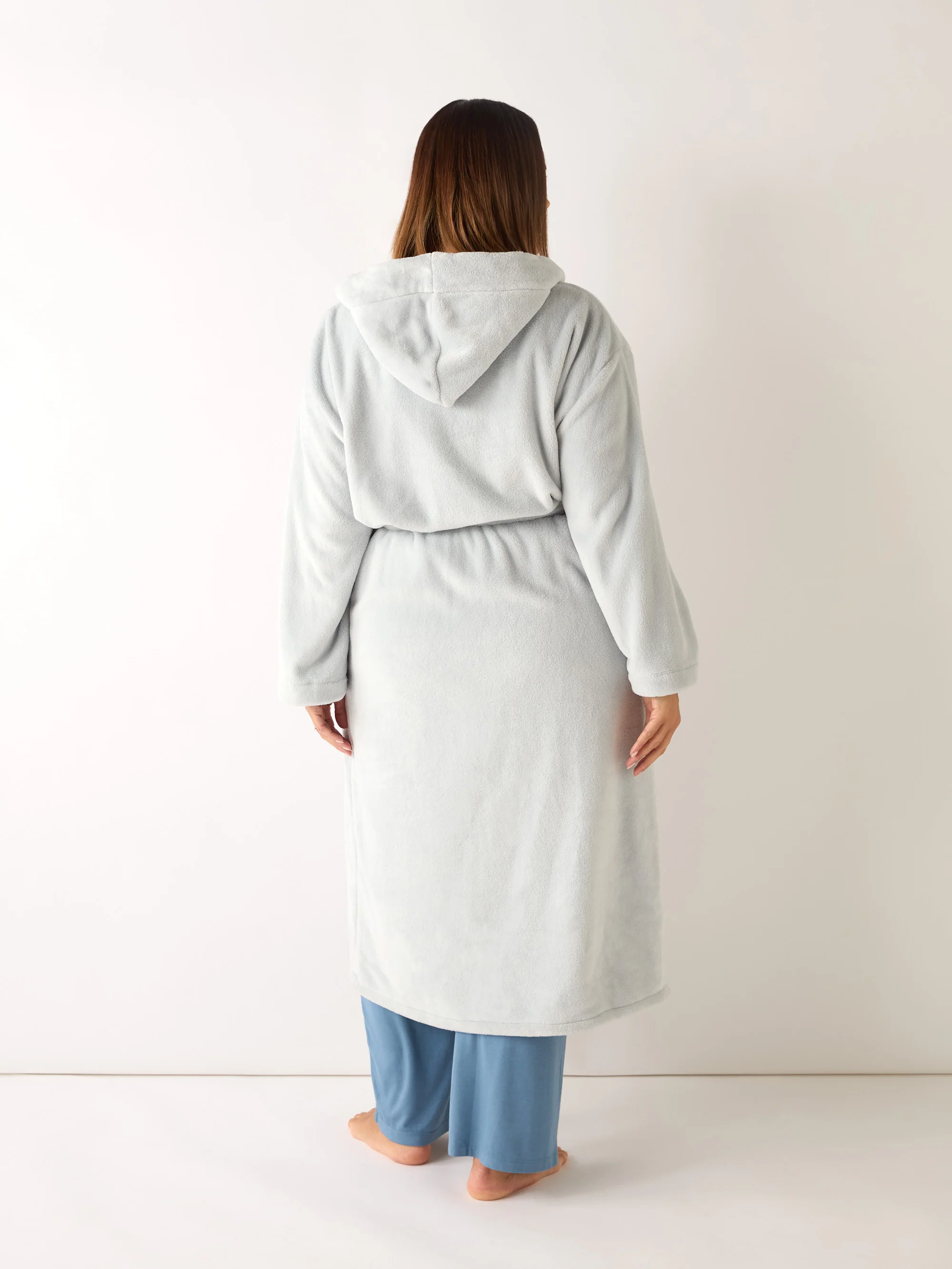 Grey Fluffy Dressing Gown - Image 4