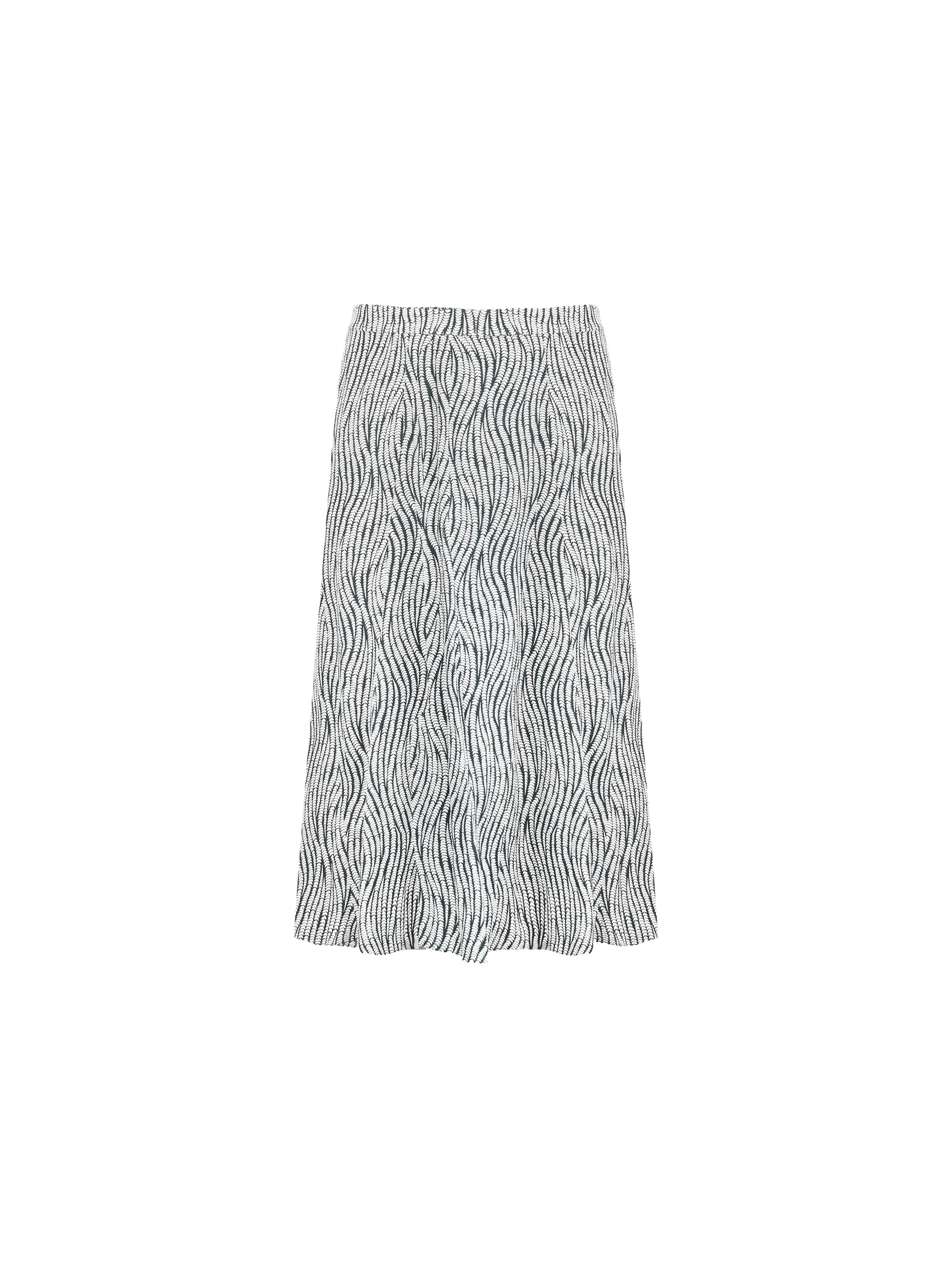 Grey Leaf Print Pleat Front Skirt - Image 7
