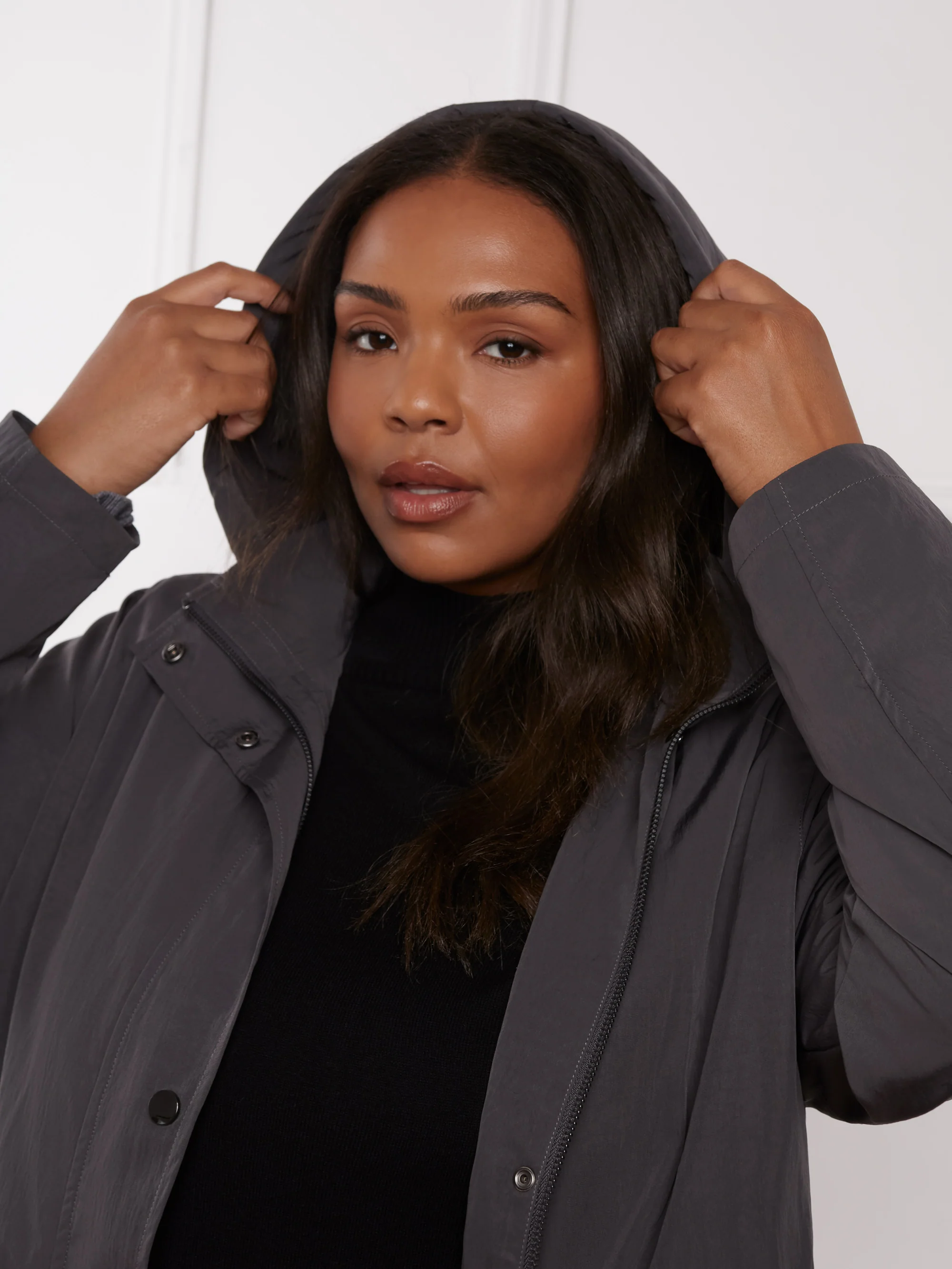 Grey Lightweight Hooded Raincoat - Image 4