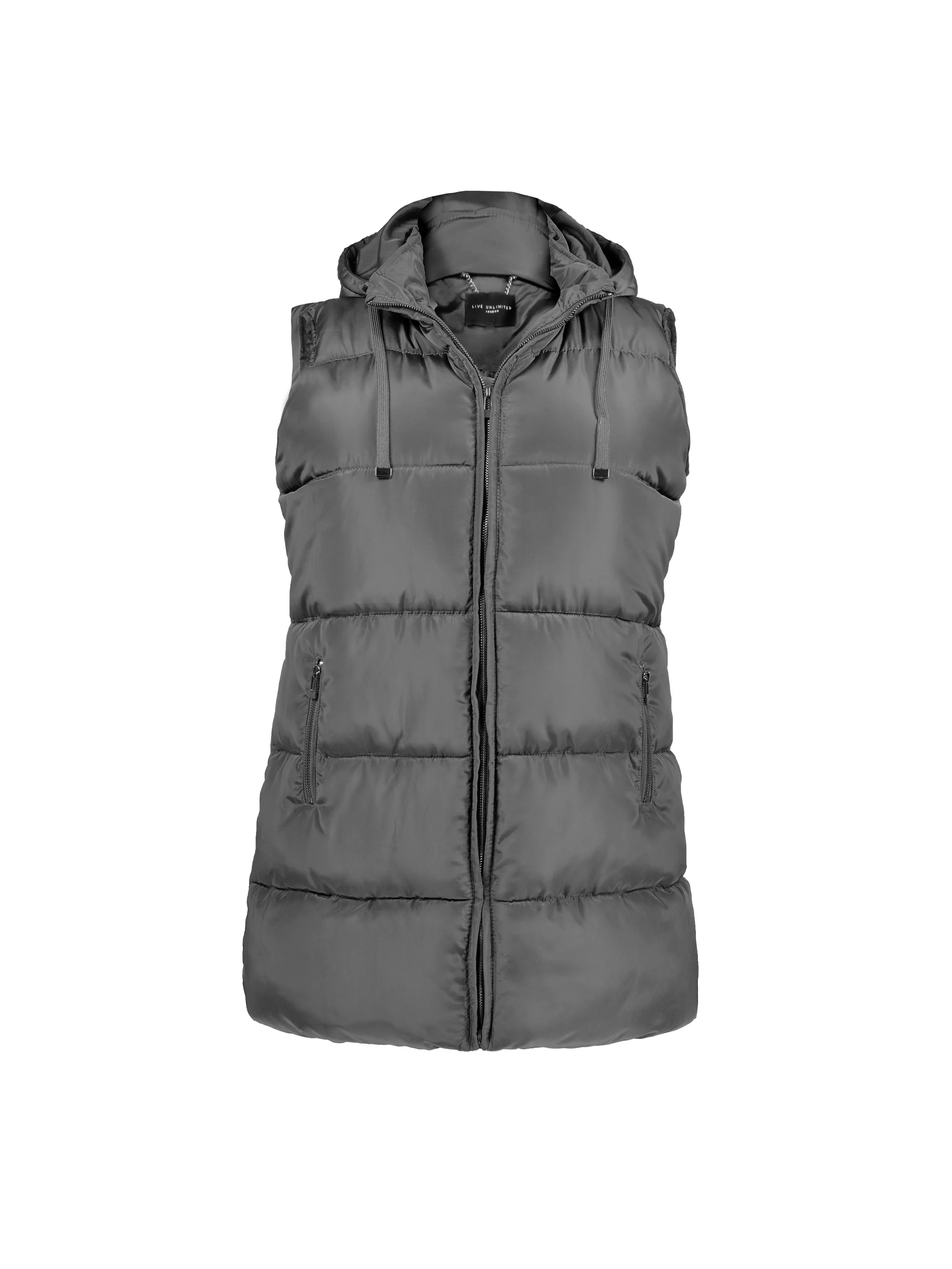 Grey Longline Padded Gilet - Image 7