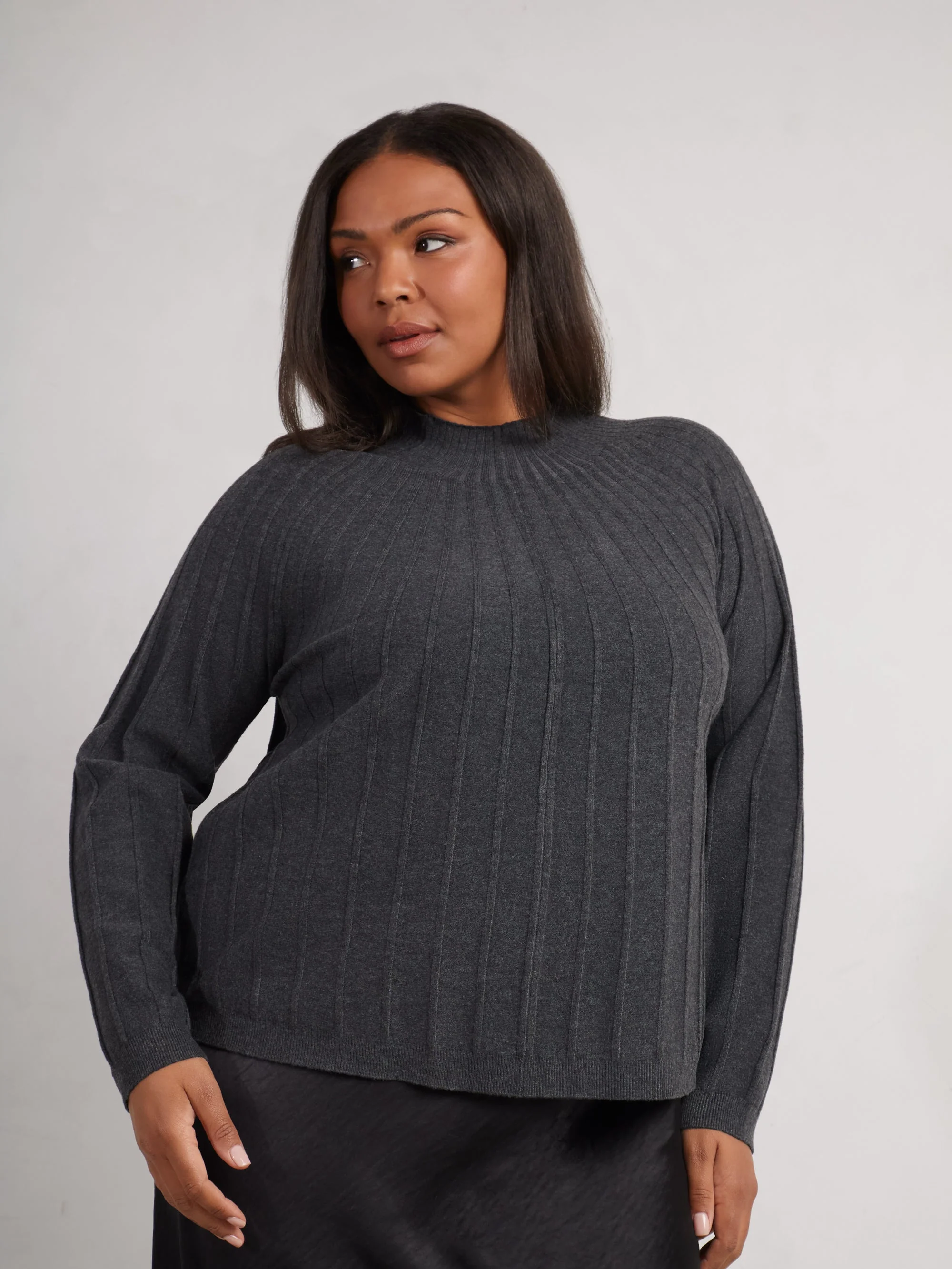 Grey Rib Knitted Jumper - Image 5