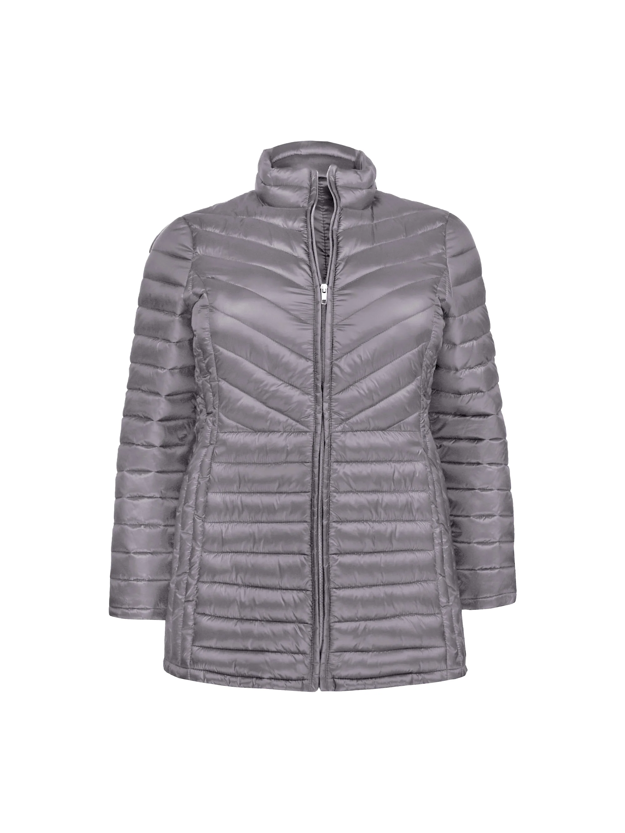 Grey Roll Up Puffer Jacket - Image 7