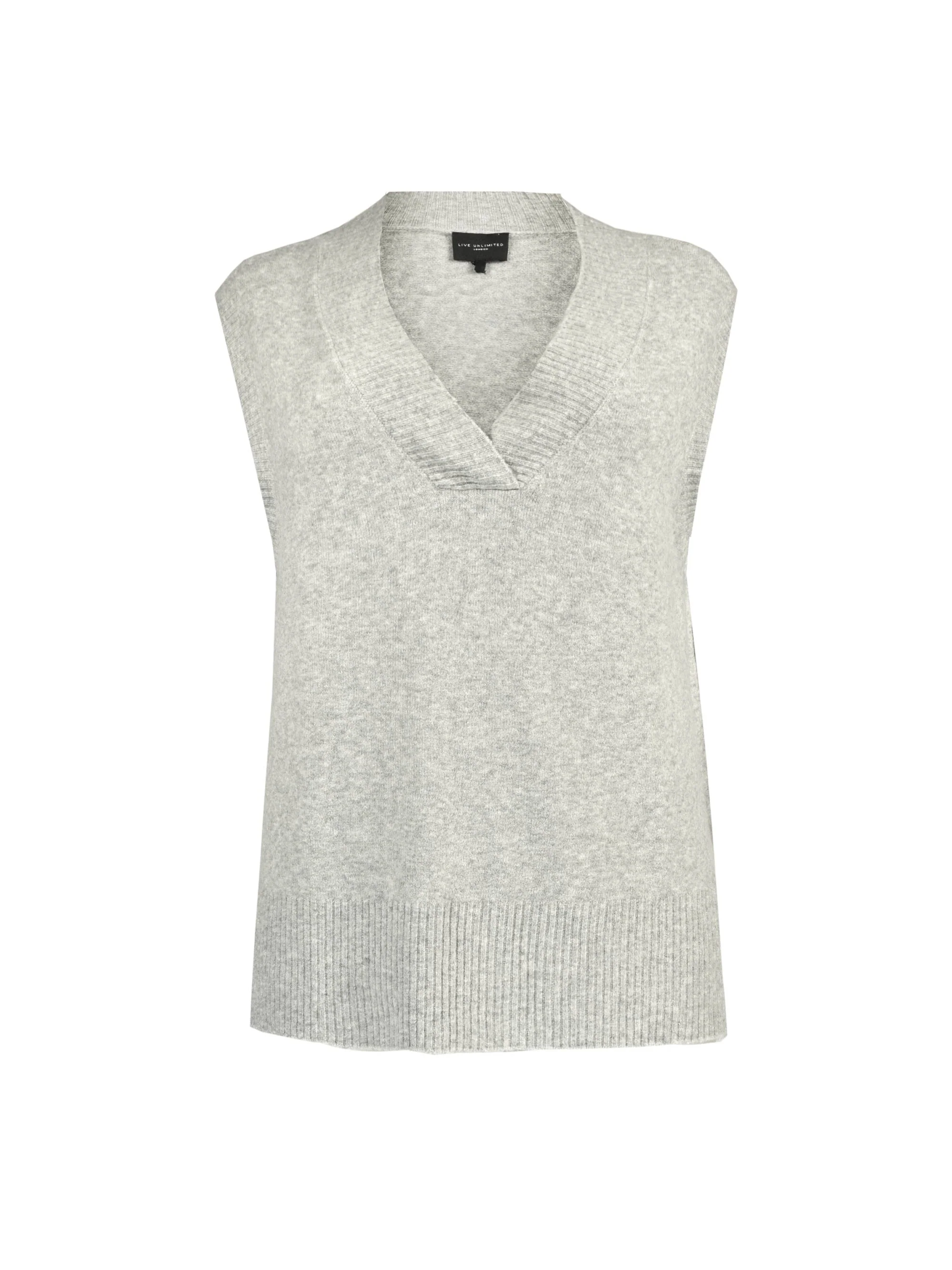 Grey V-Neck Knitted Vest - Image 6