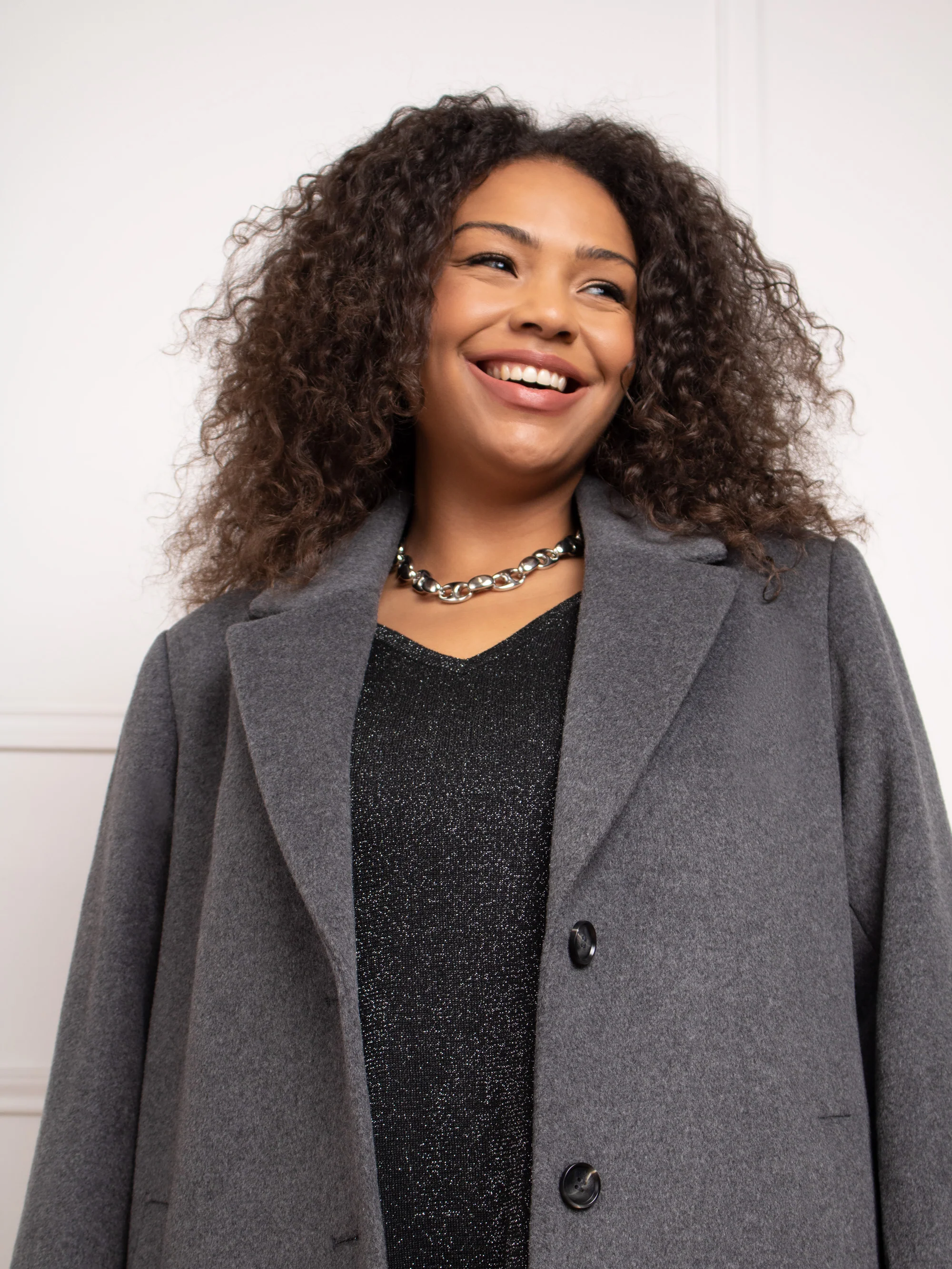 Grey Wool Blend Long Tailored Coat - Image 6