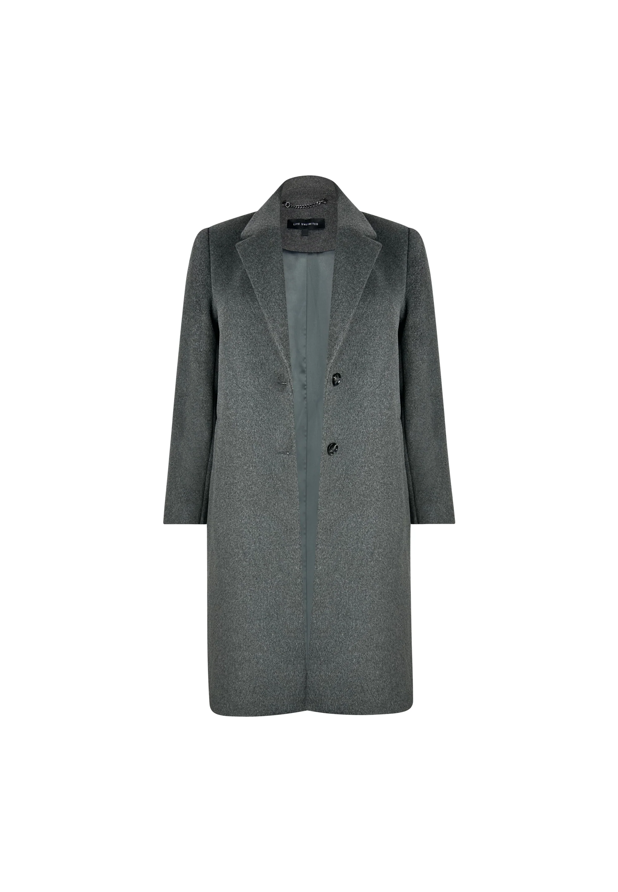Grey Wool Blend Long Tailored Coat - Image 7