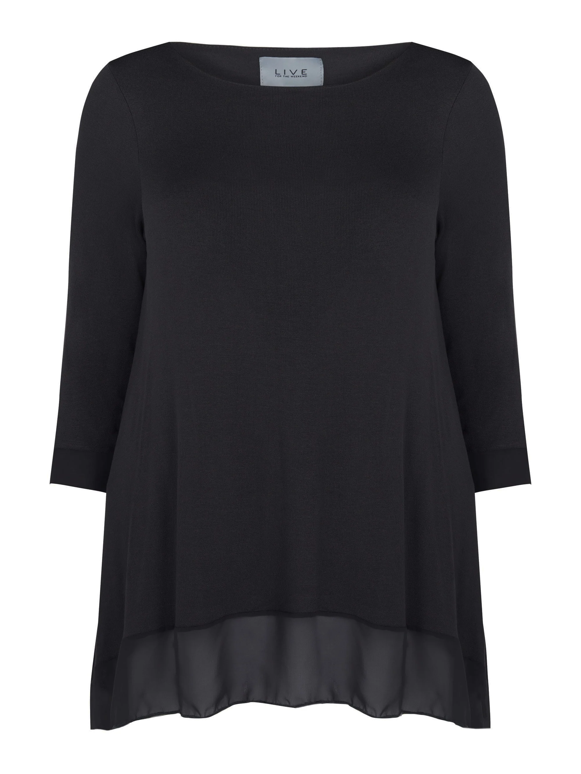 Hanky Hem Jersey Top with Contrast Hem - Image 2