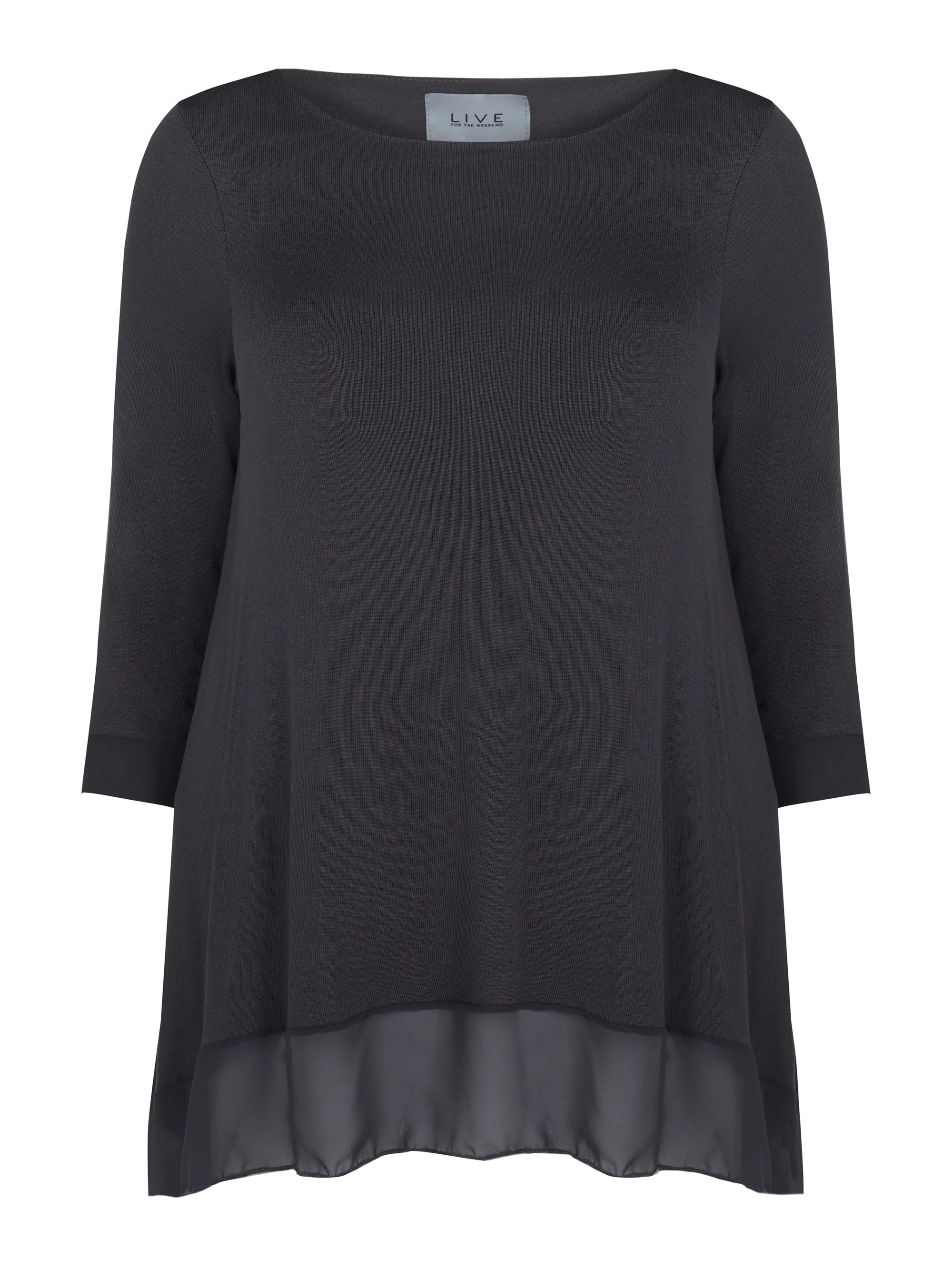 Hanky Hem Jersey Top with Contrast Hem - Image 6