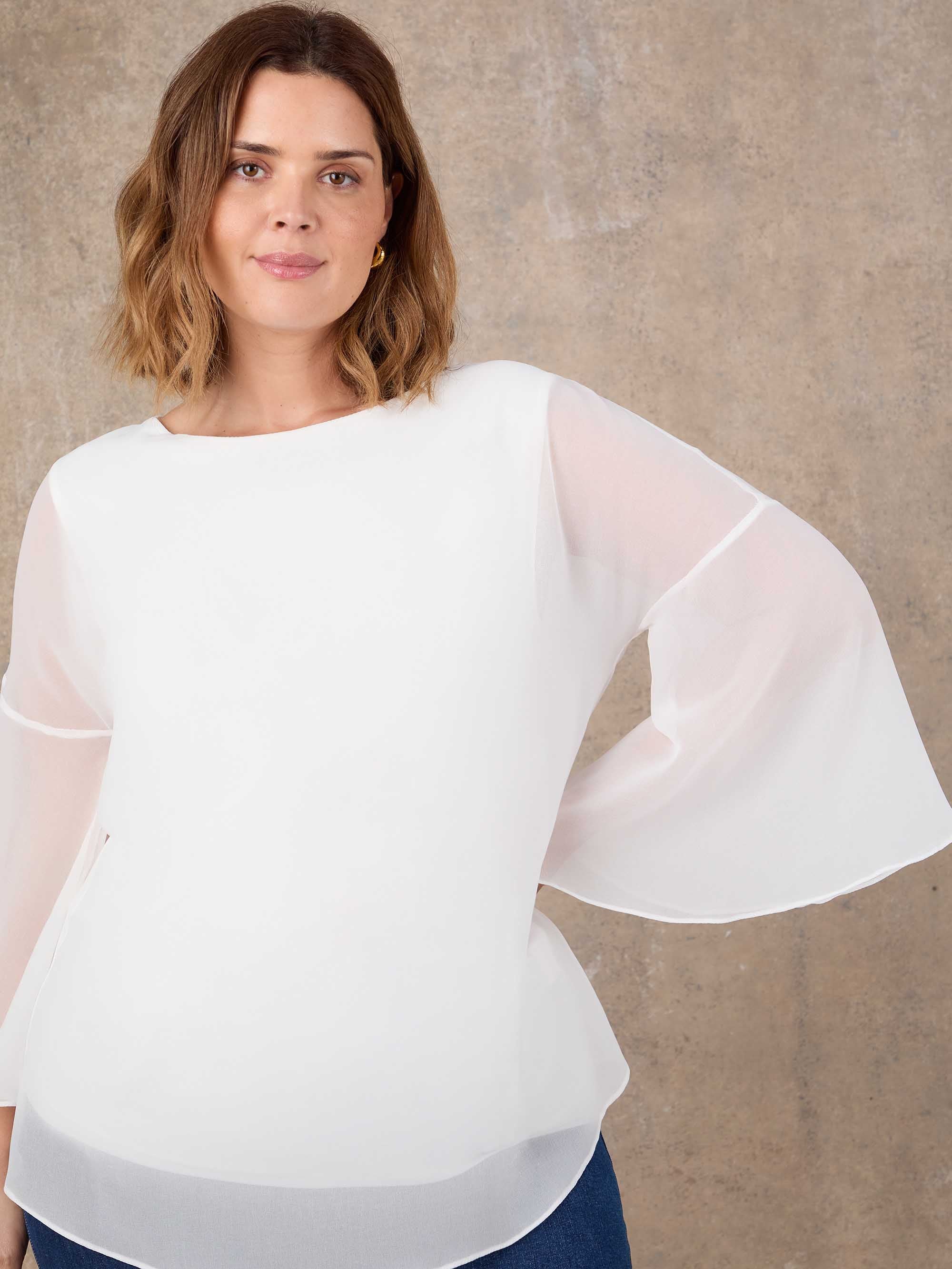 Ivory Angel Sleeve Overlay Top - Image 3