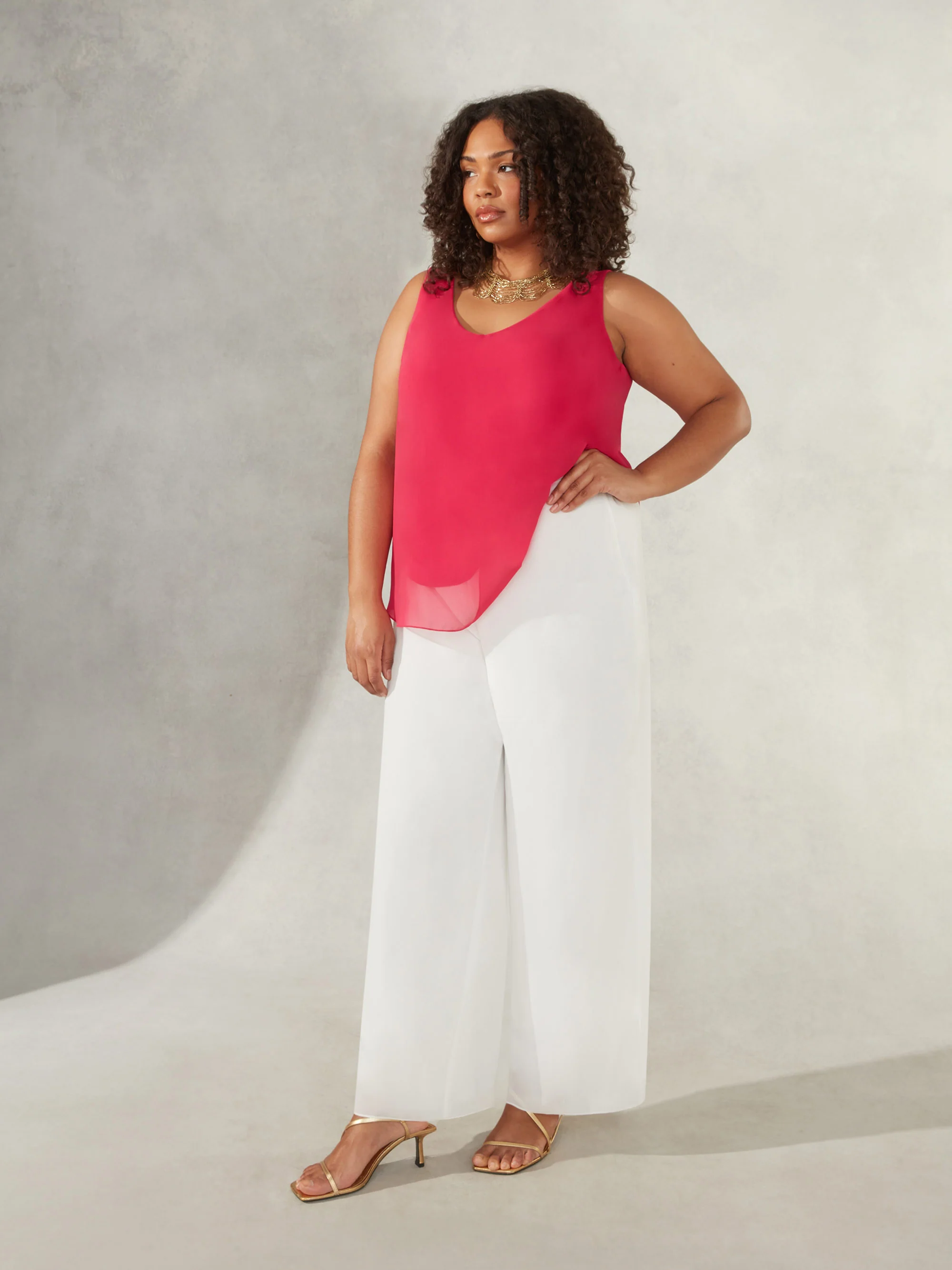 Ivory Chiffon Lined Trouser - Image 2