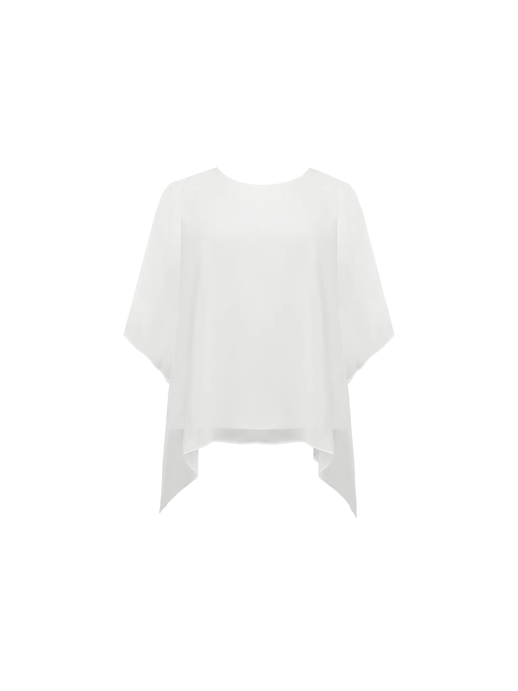 Ivory Chiffon Overlay Hanky Hem Top - Image 4