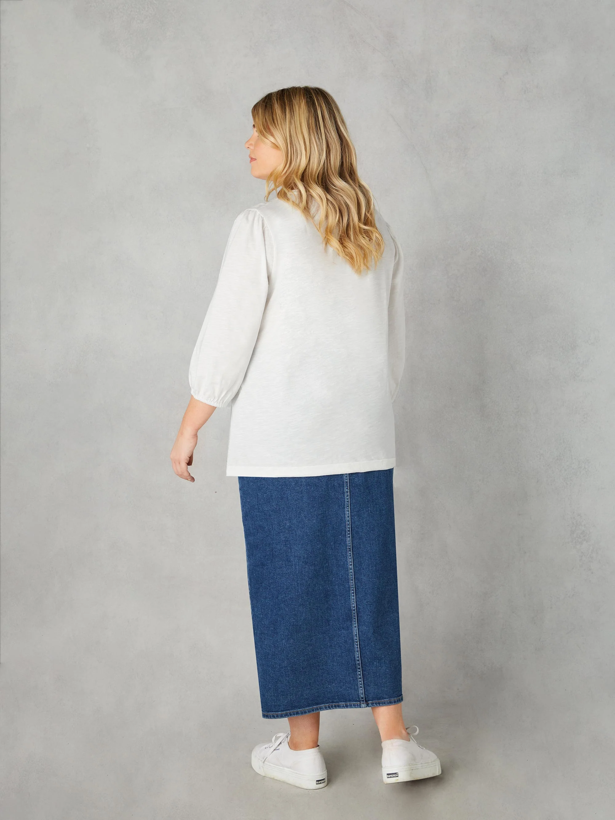 Ivory Cotton Slub Pintuck Tunic - Image 8