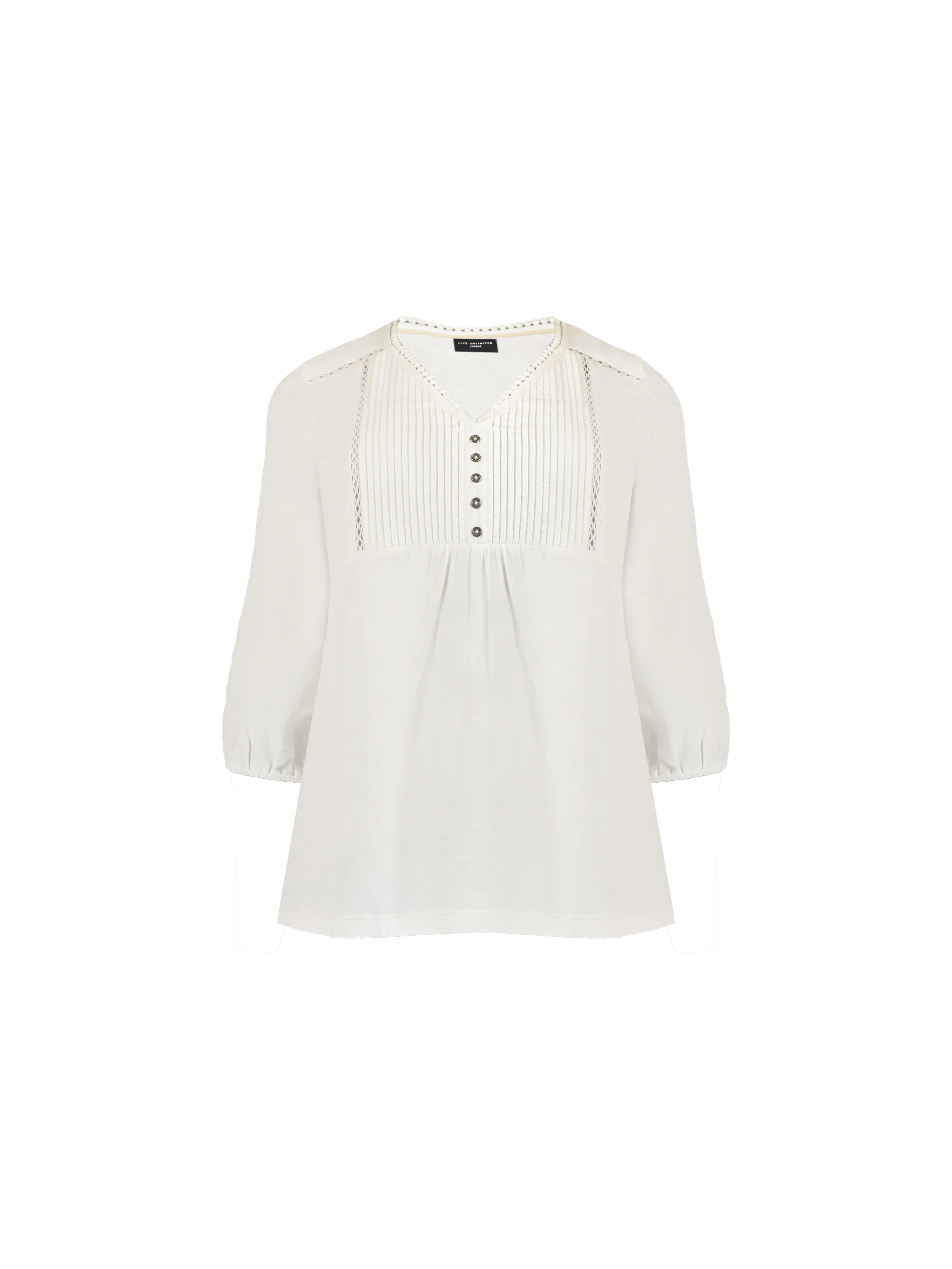 Ivory Cotton Slub Pintuck Tunic - Image 9