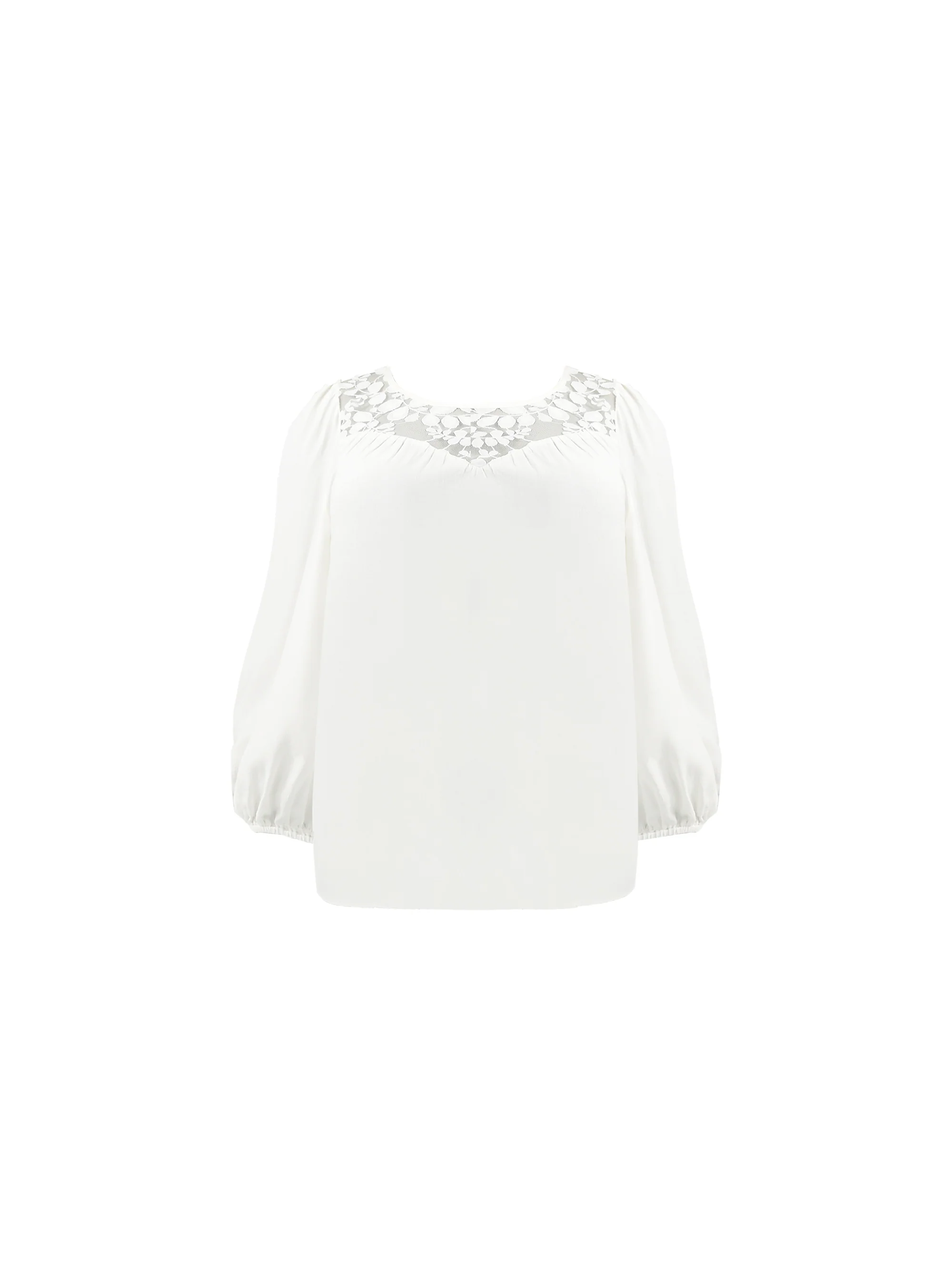 Ivory Lace Yoke Blouse - Image 5