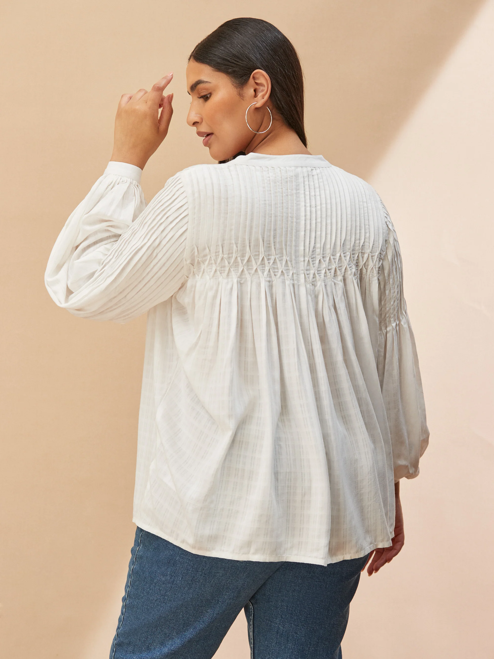 Ivory Pintuck Blouse - Image 4