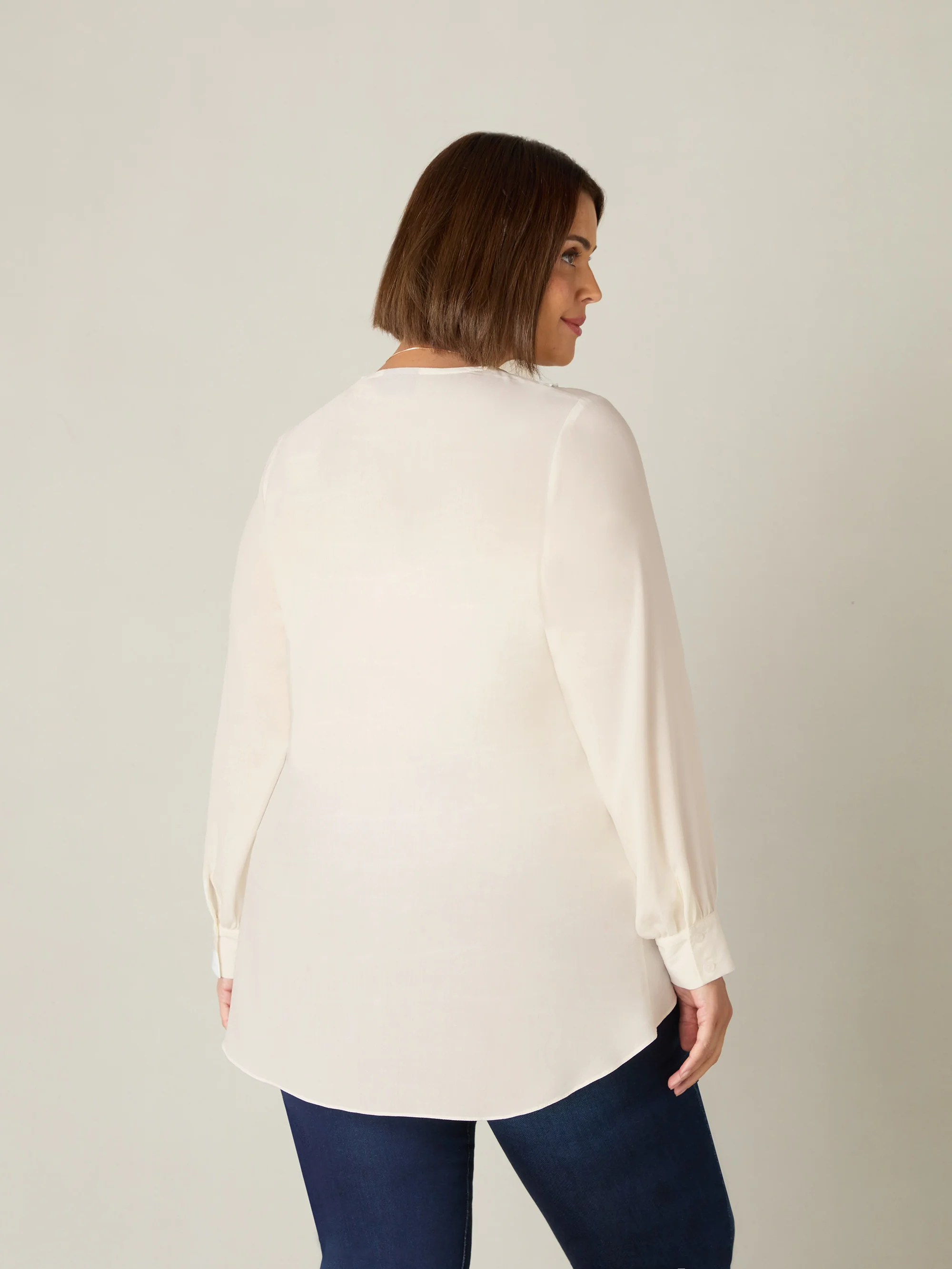 Ivory Ruffle Front Blouse - Image 6