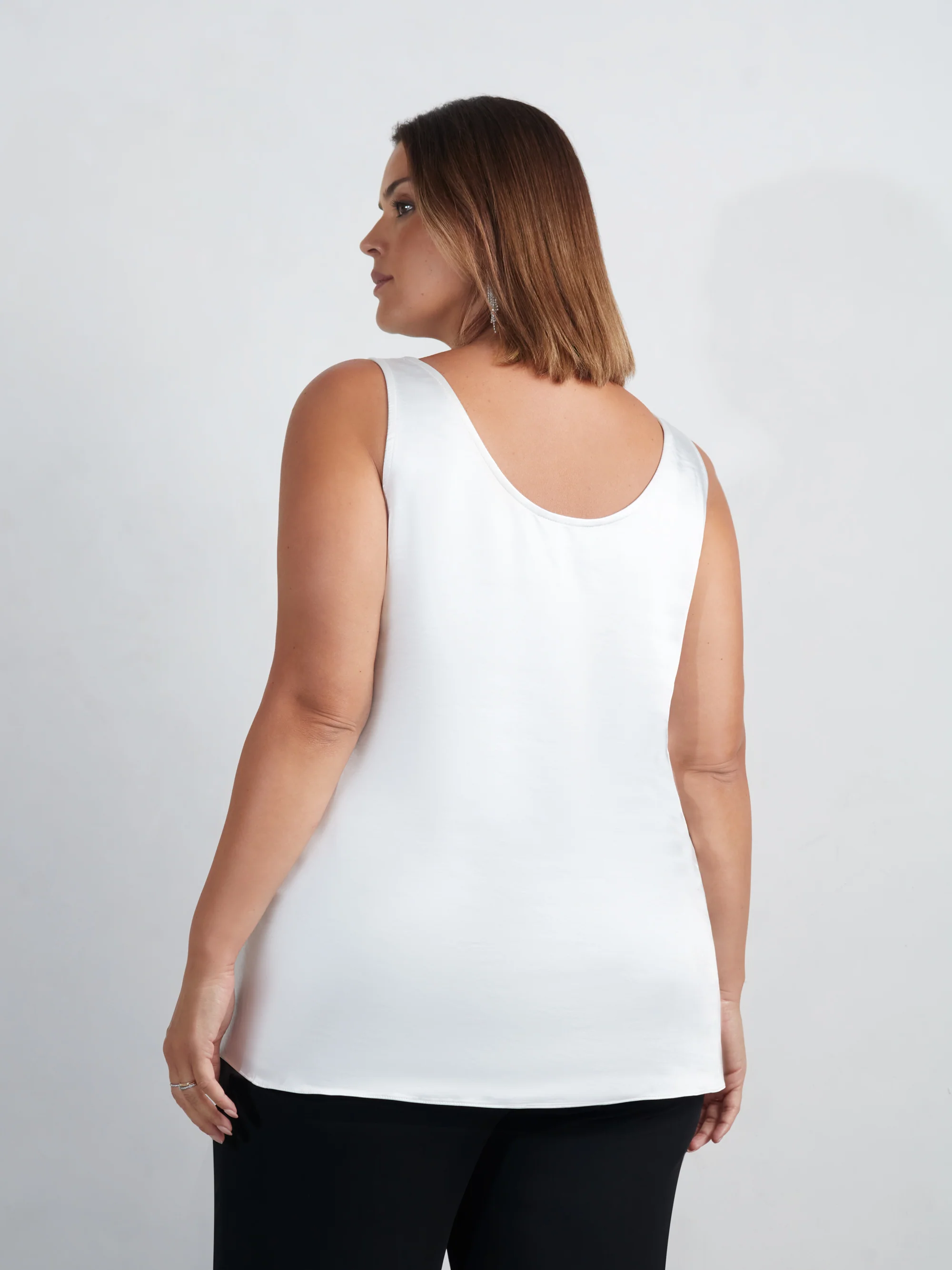 Ivory Satin Cowl Neck Vest - Image 5