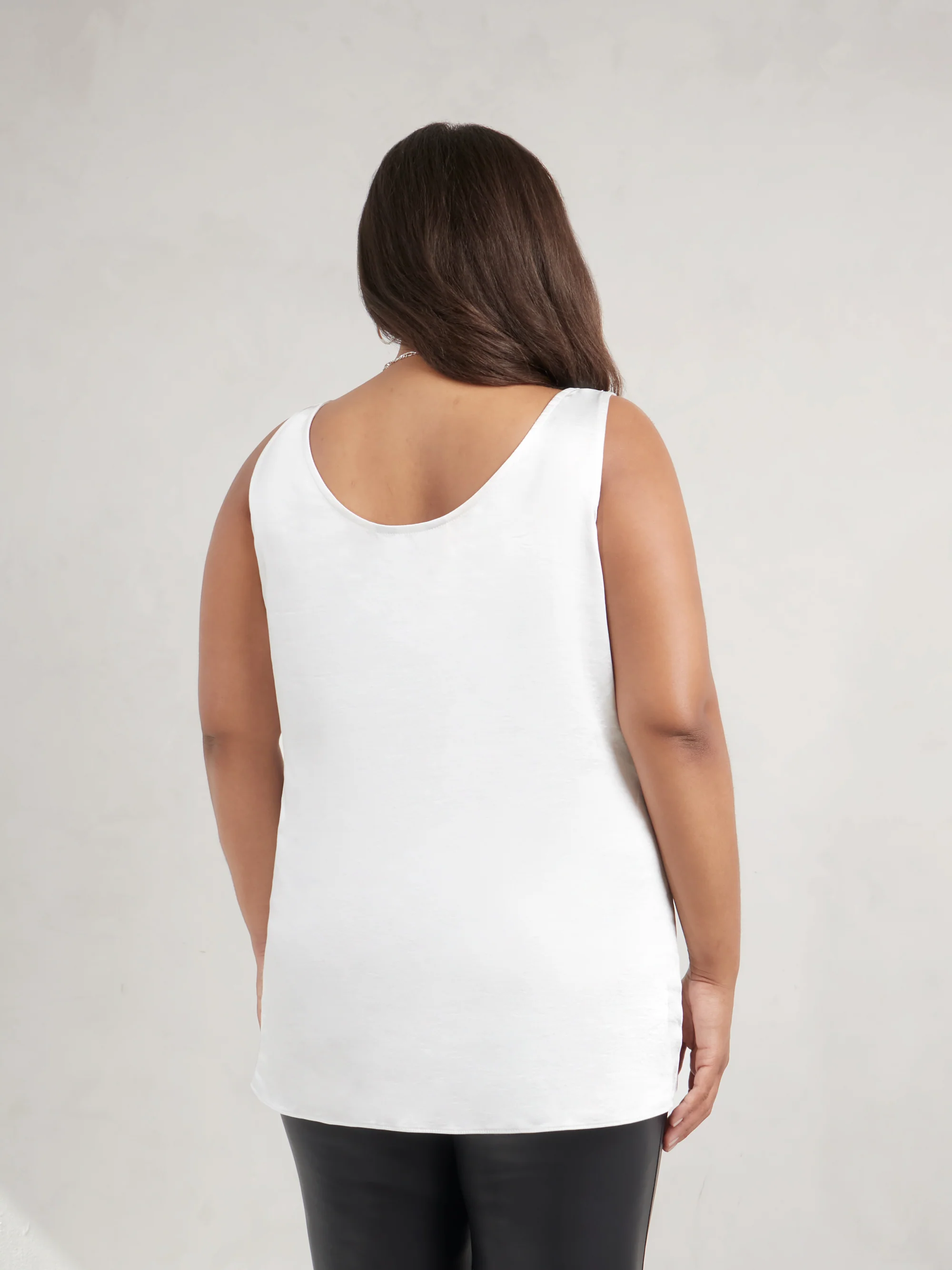 Ivory Satin Cowl Neck Vest - Image 7