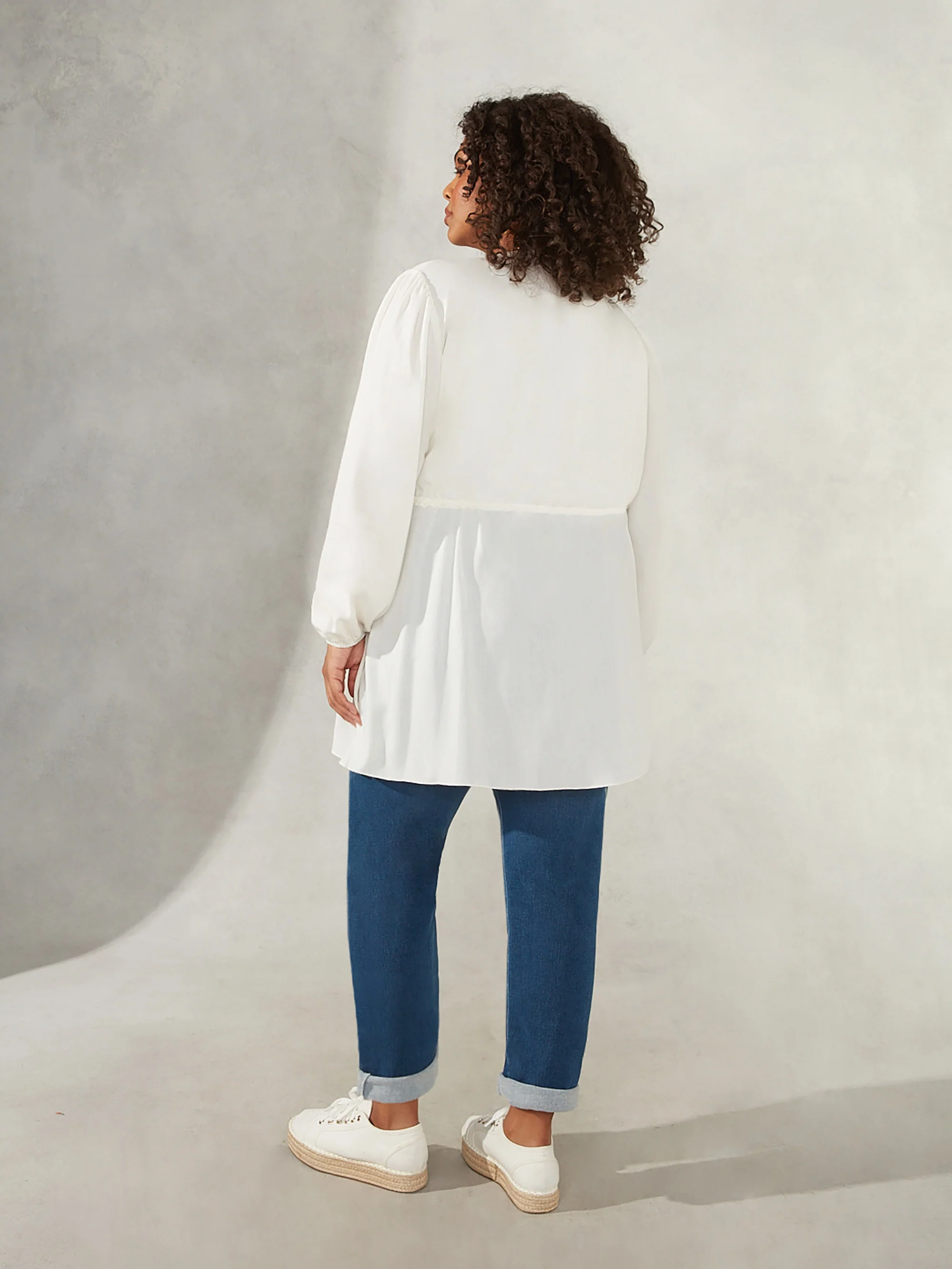 Ivory Short Drawstring Kimono - Image 3