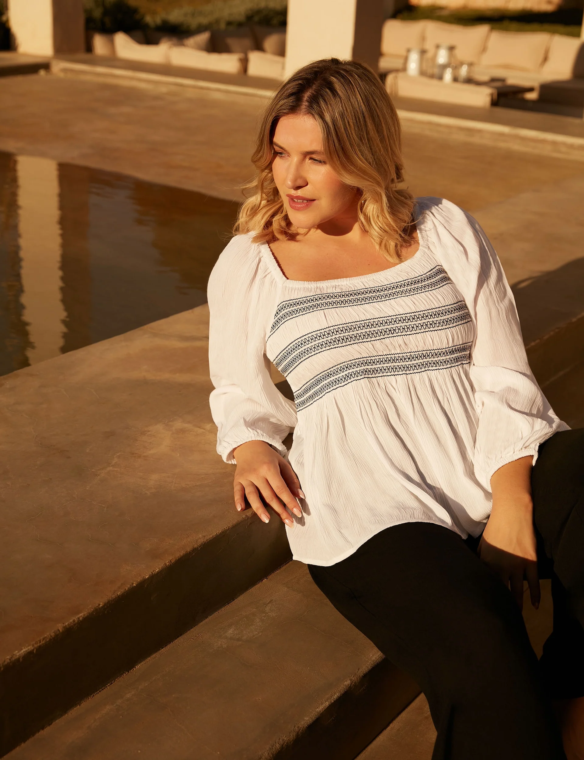 Ivory Smock Blouse - Image 2
