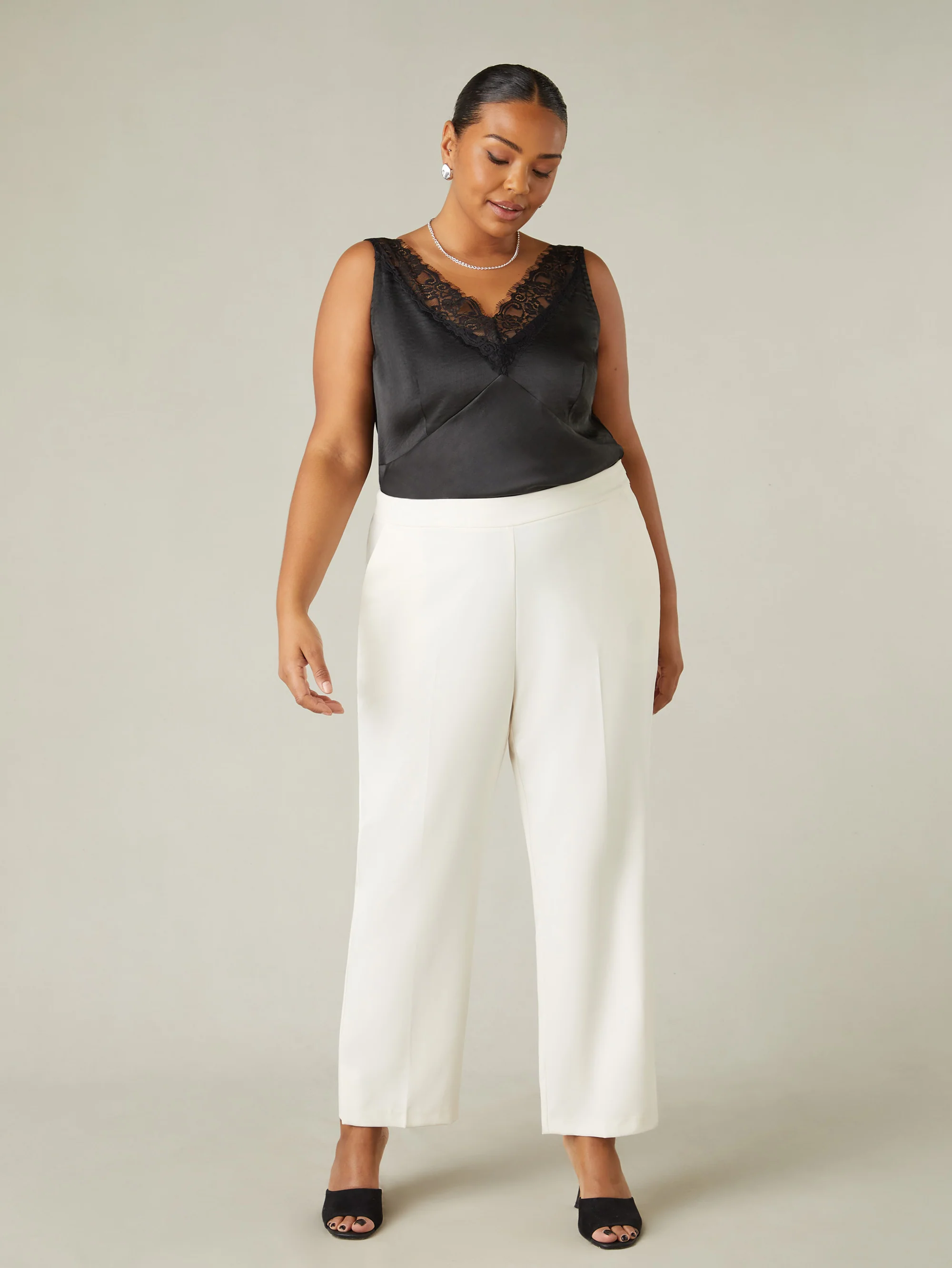 Ivory Tailored Side Split Trouser