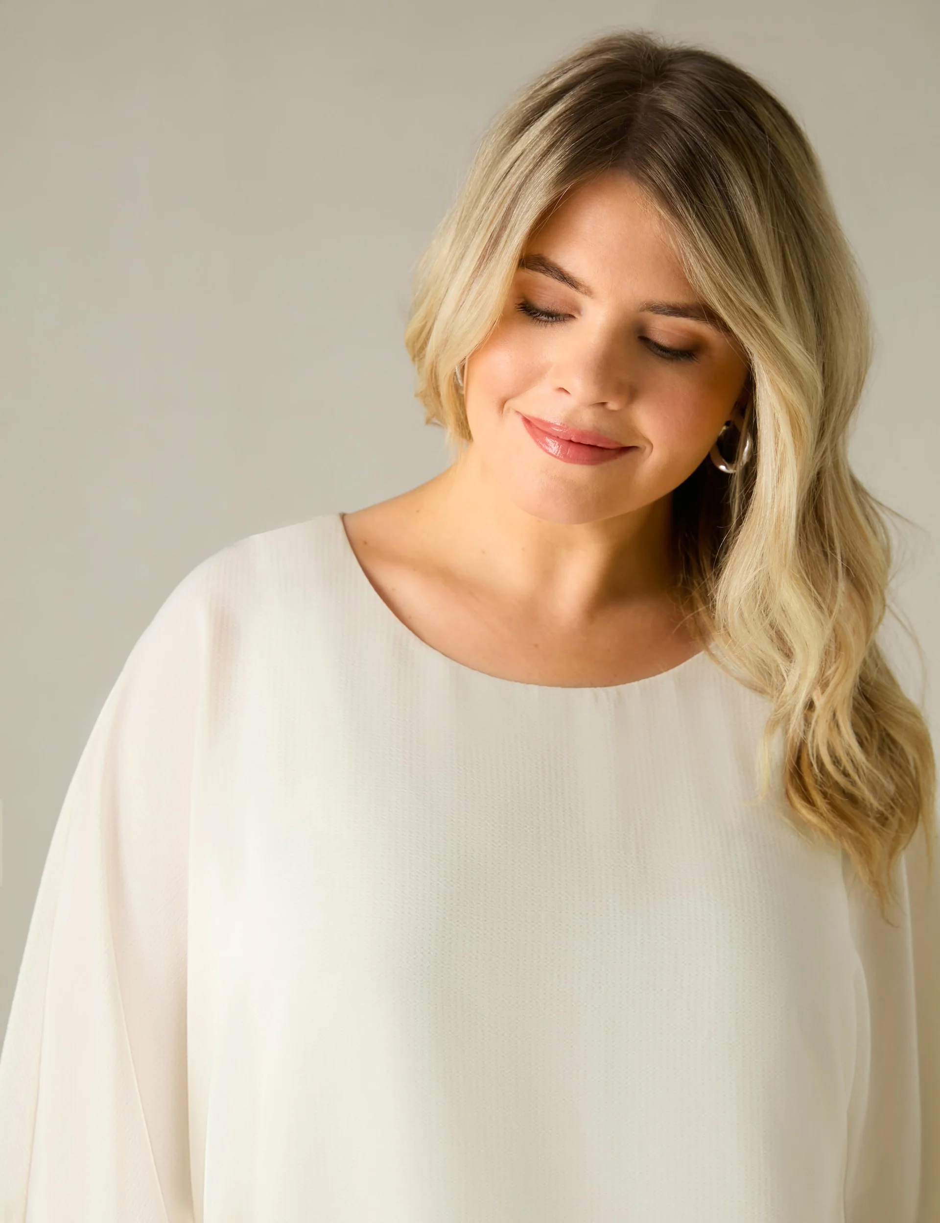 Ivory Textured Overlay Top - Image 2