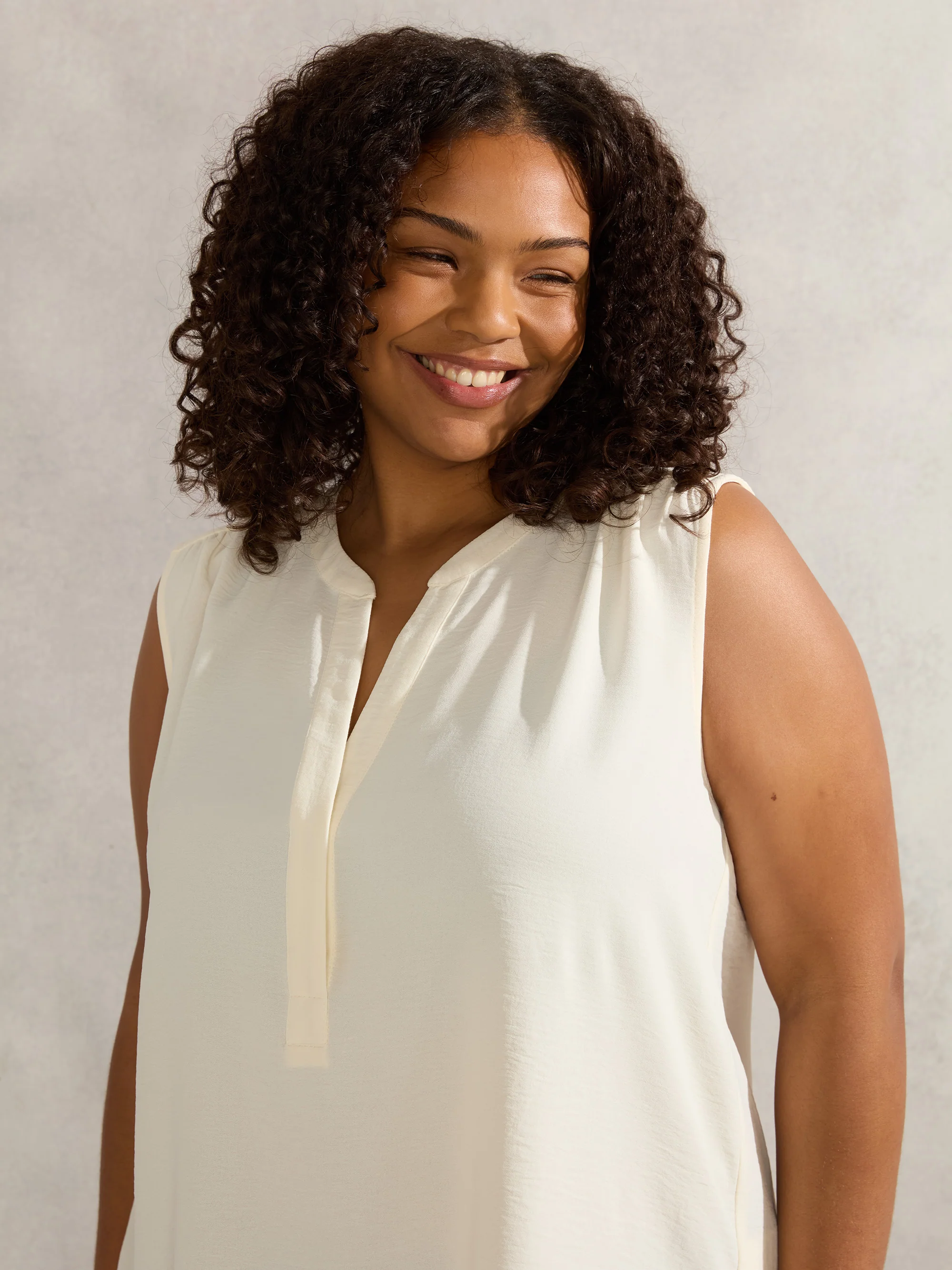 Ivory V Neck Blouse - Image 2