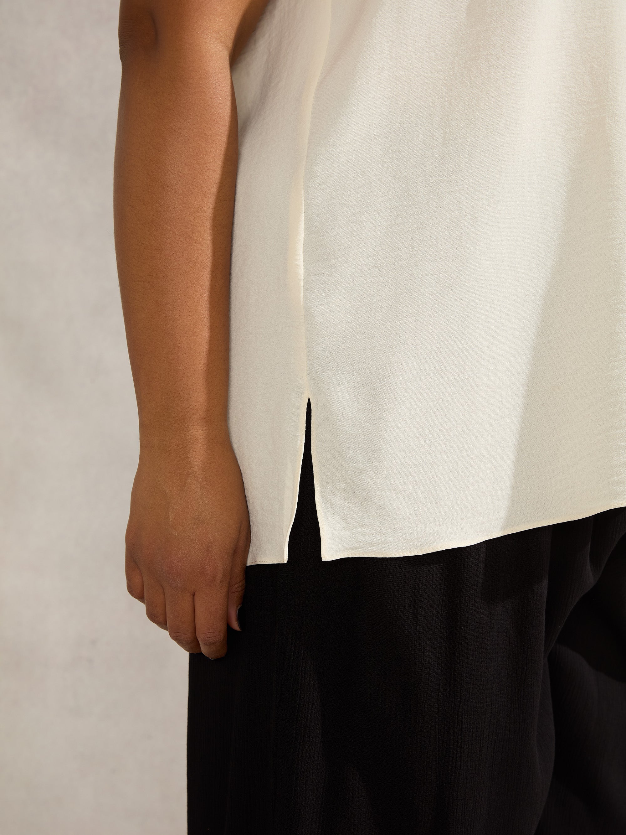 Ivory V Neck Blouse - Image 3