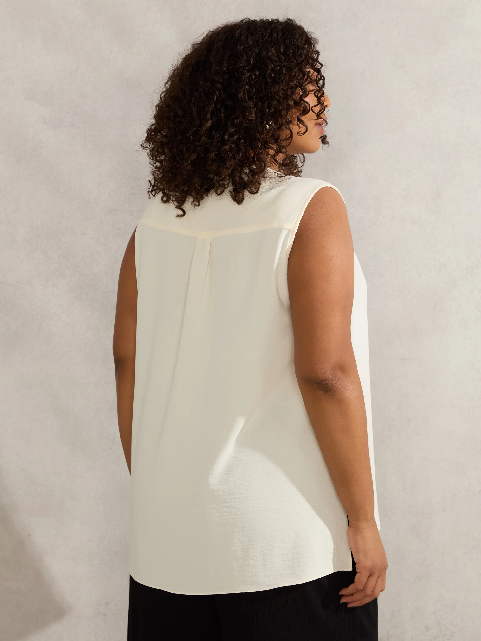 Ivory V Neck Blouse - Image 4