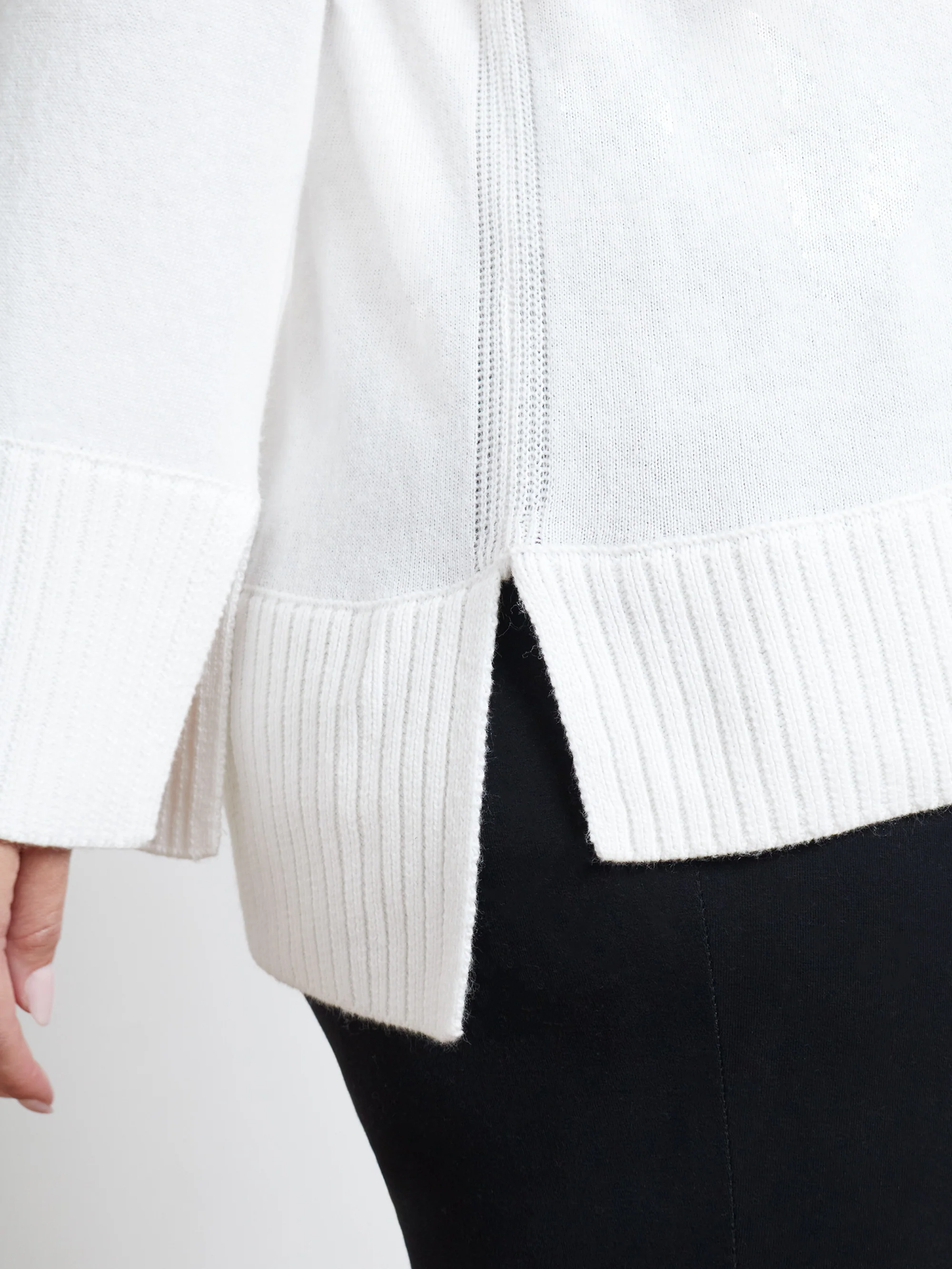 Ivory V-Neck Swing Jumper - Image 3