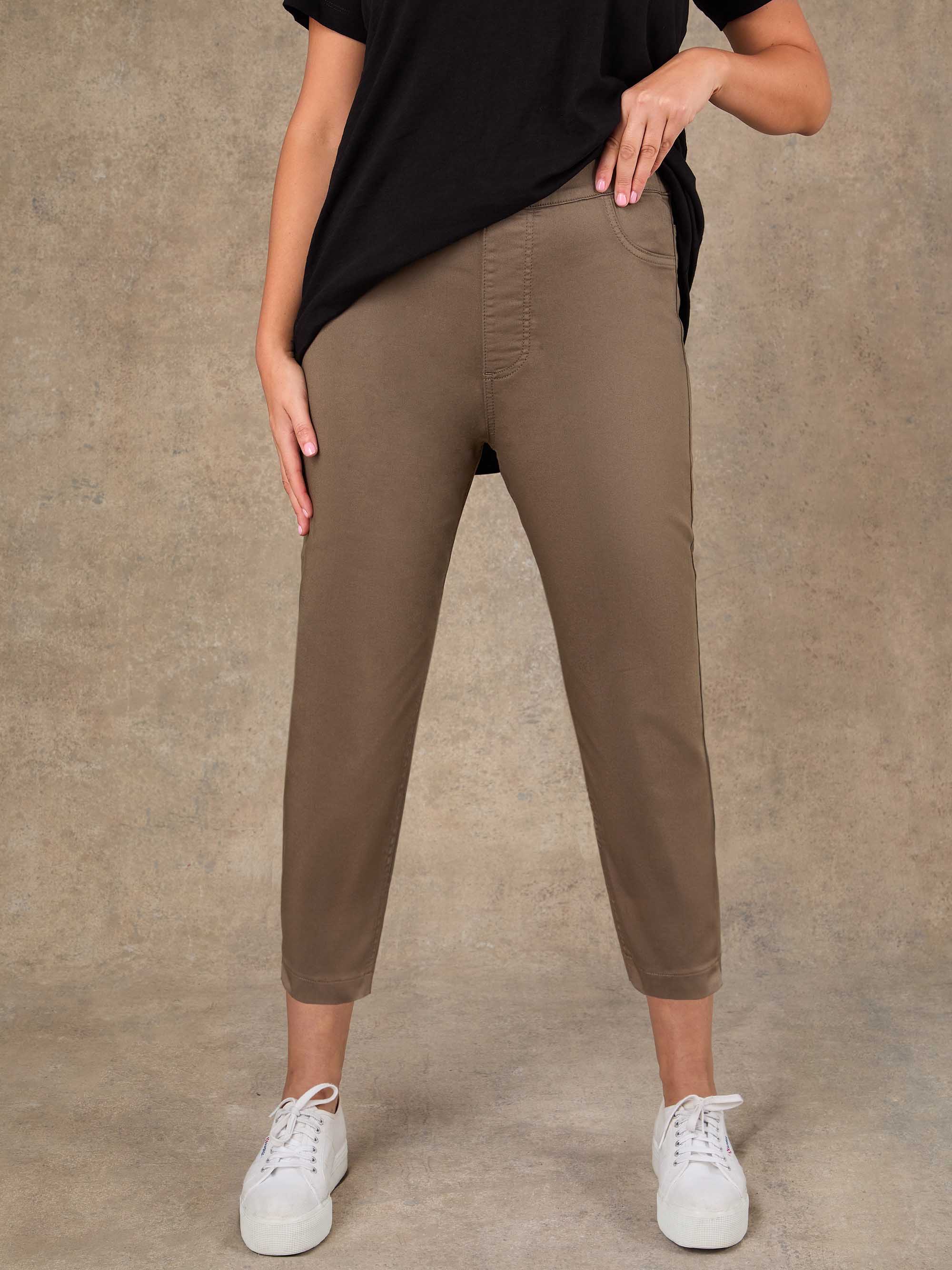 Khaki Cropped Jegging - Image 3