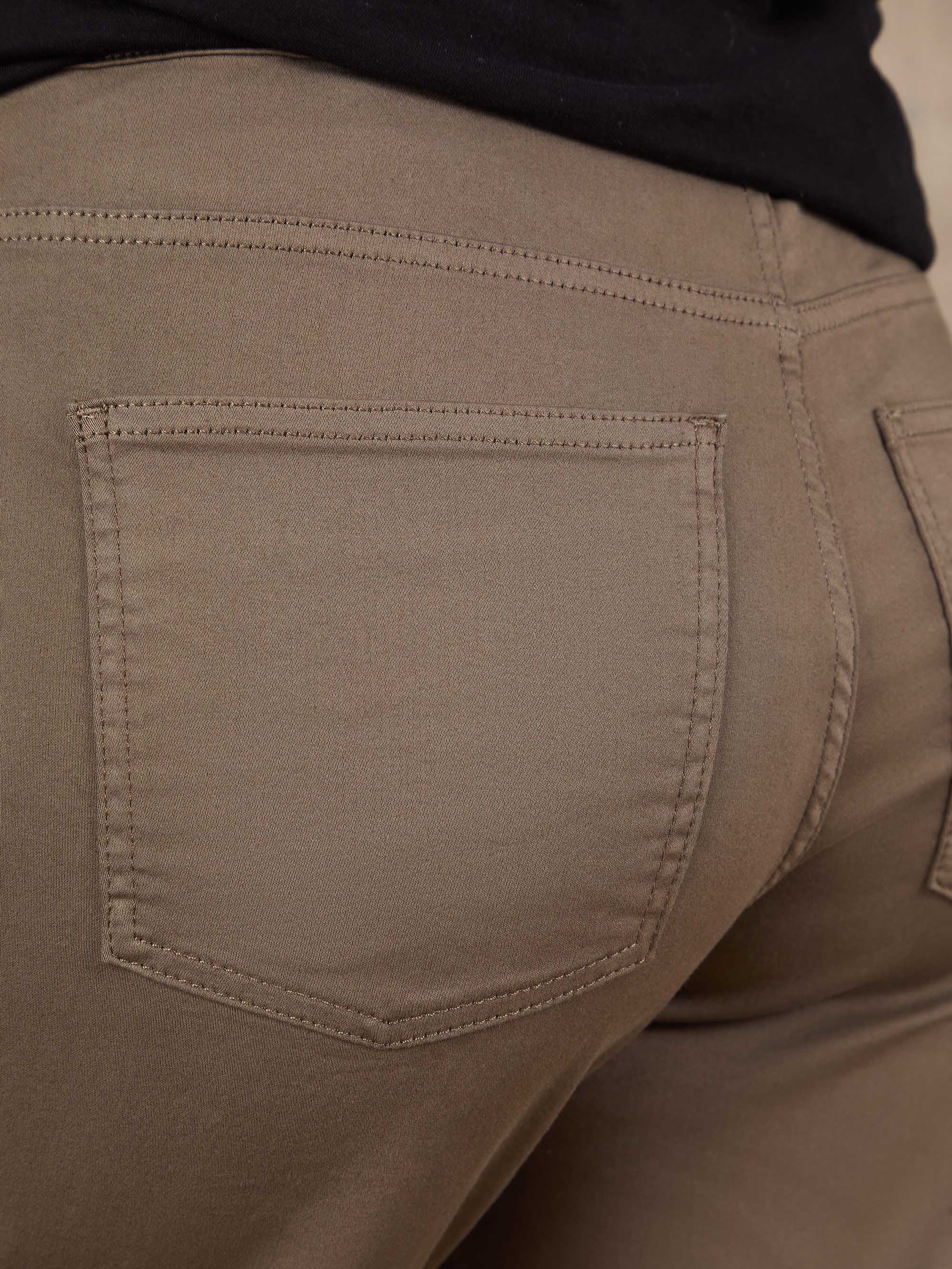 Khaki Cropped Jegging - Image 4