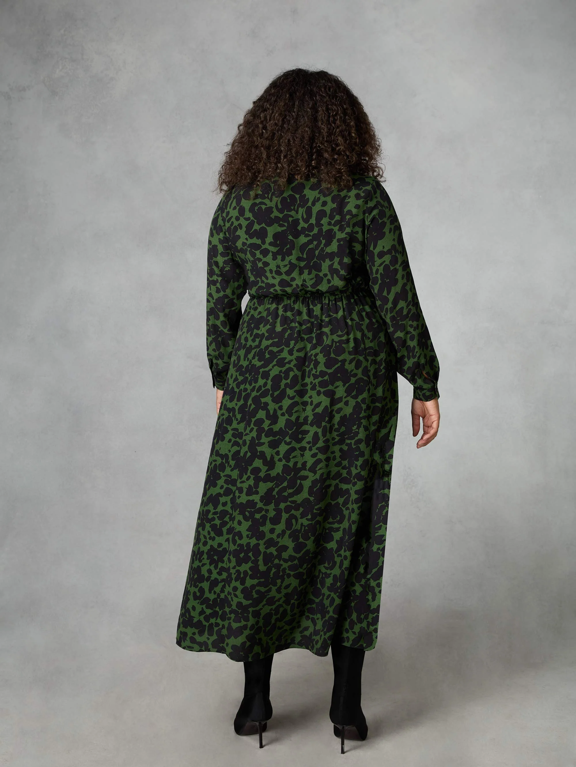 Khaki Floral Print Shirt Dress - Image 5