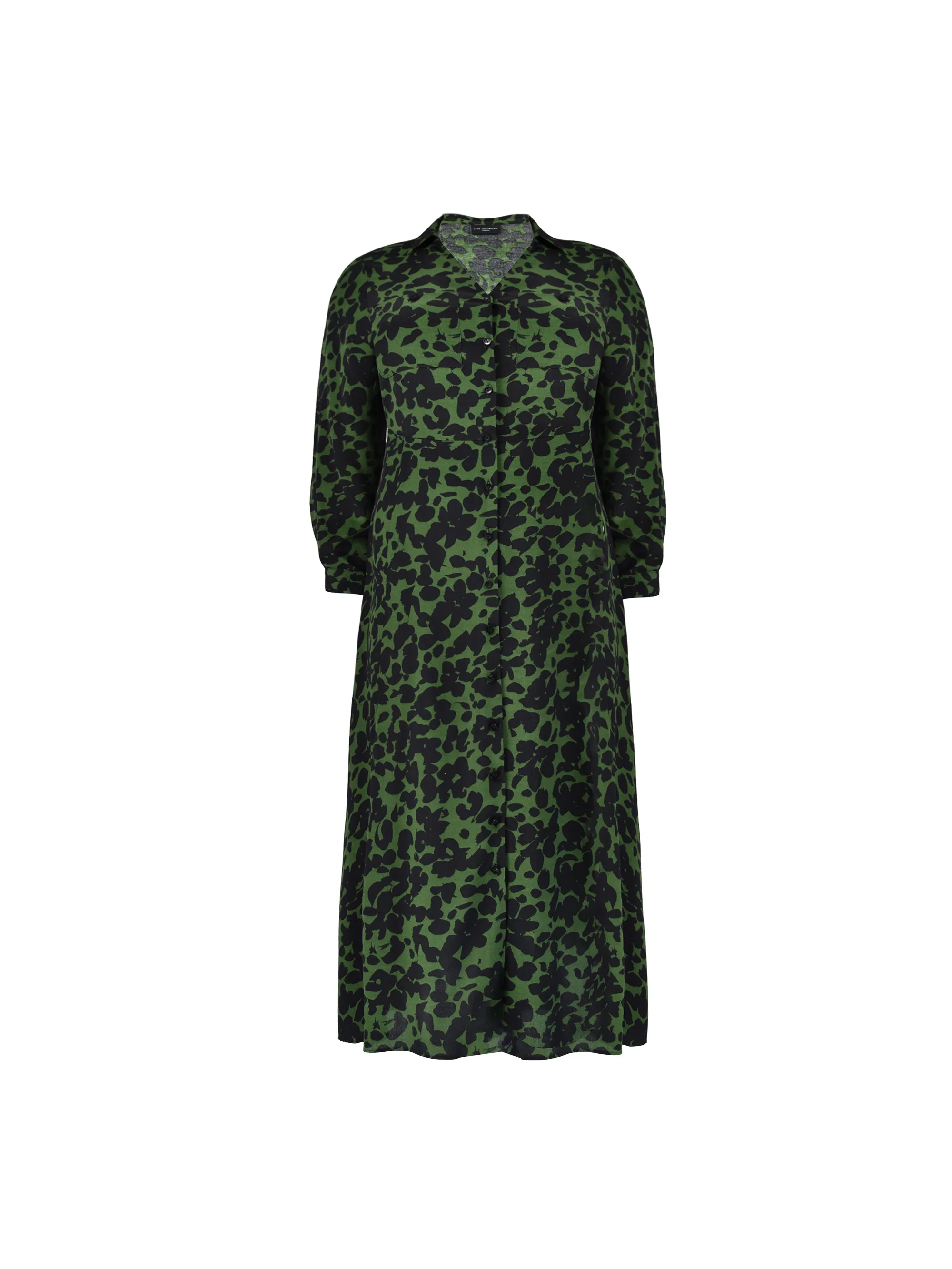 Khaki Floral Print Shirt Dress - Image 6