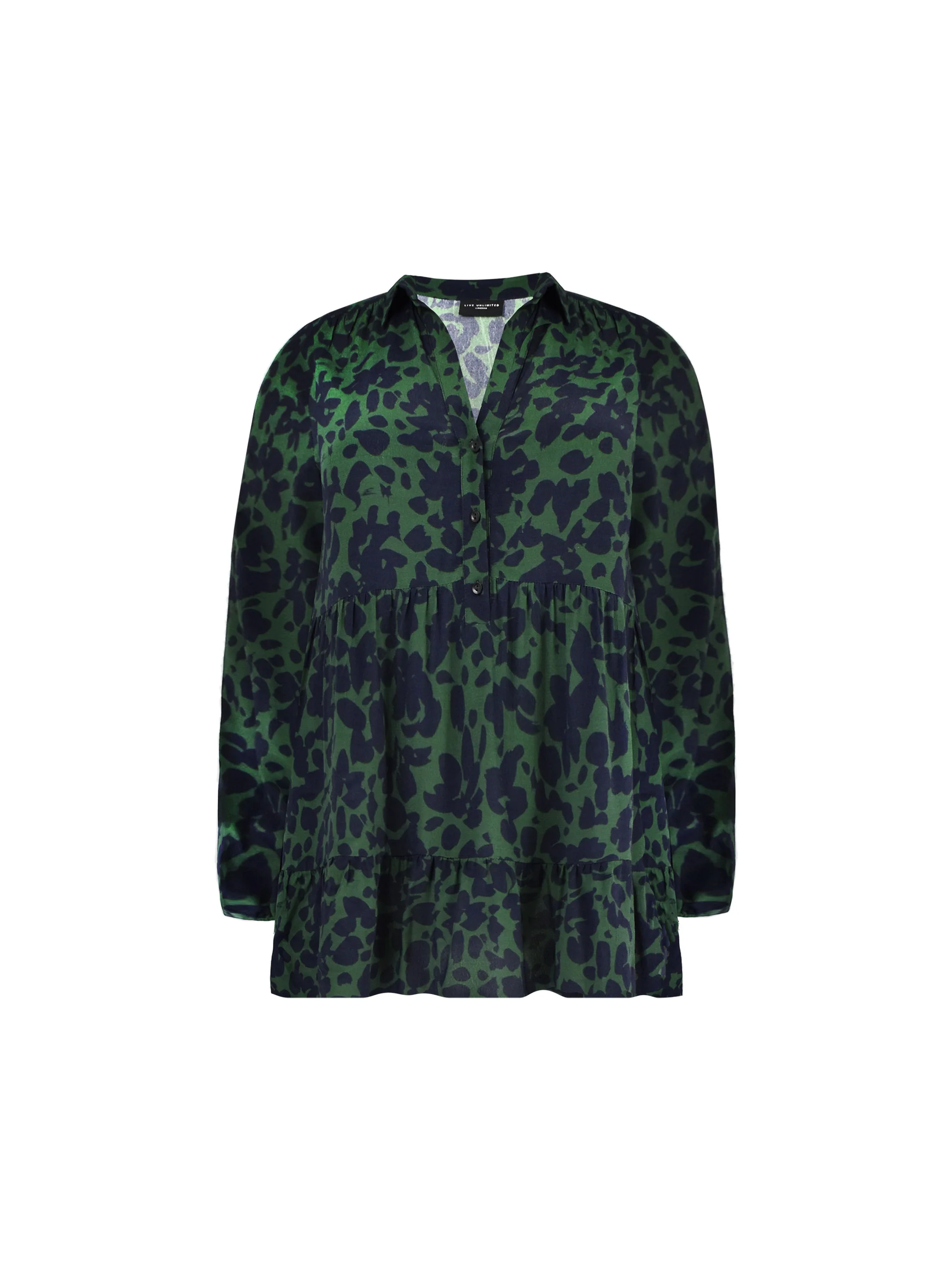 Khaki Floral Print Tiered Tunic - Image 6