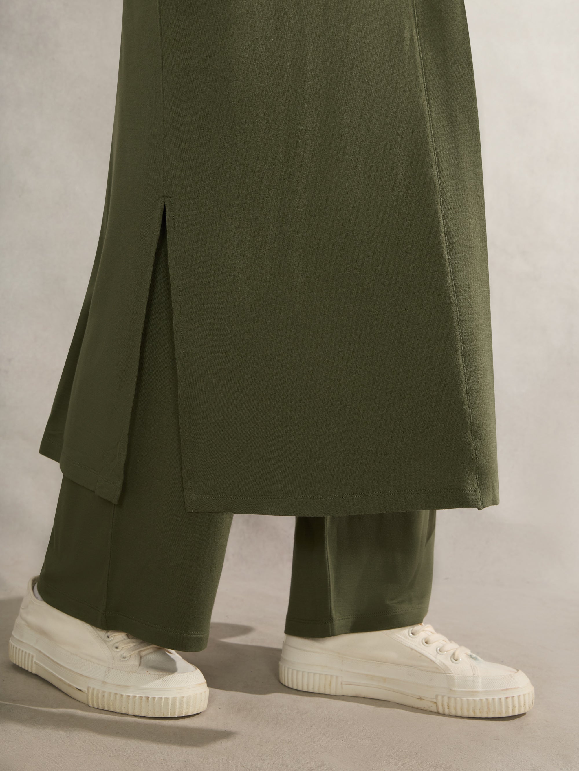 Khaki Lightweight Supersoft Maxi Cardigan - Image 4