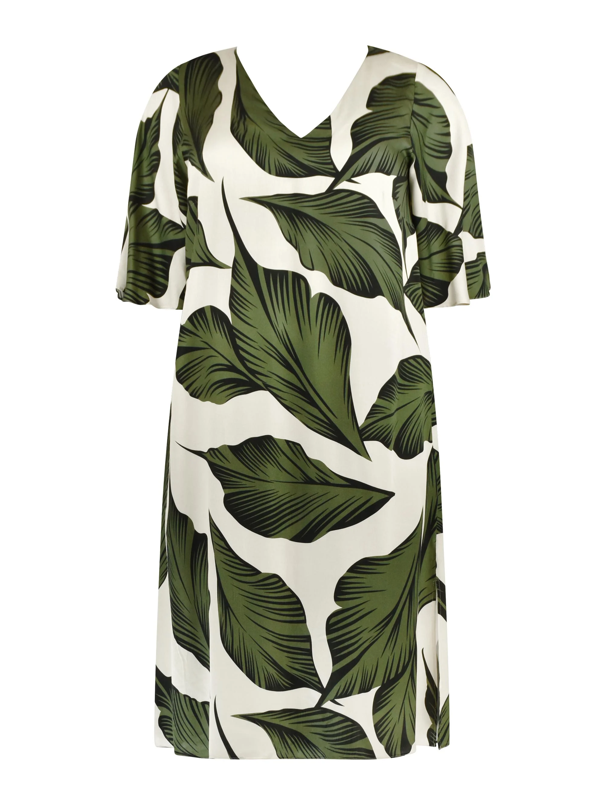 Khaki Palm Print Midi Shift Dress - Image 5