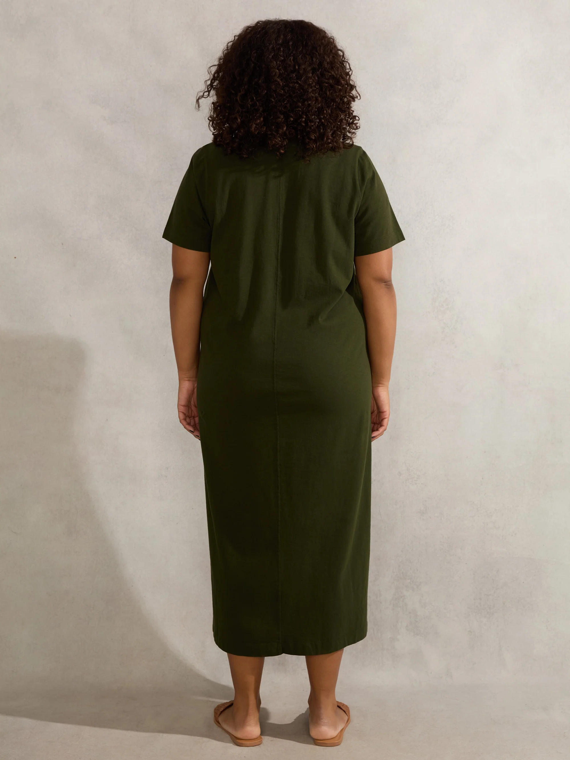 Khaki Polo Neck Dress - Image 6
