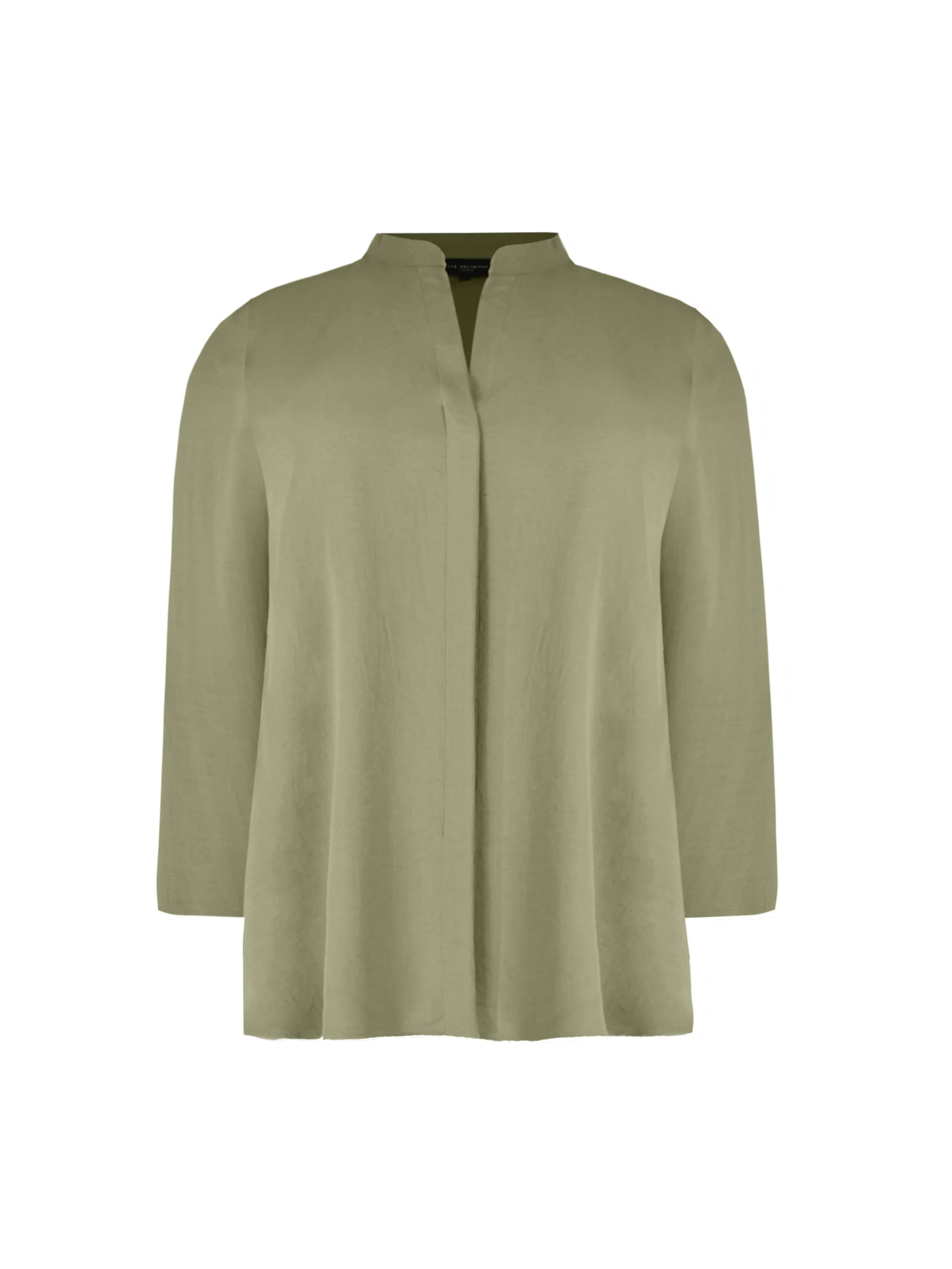 Khaki Roll Tab Sleeve Blouse - Image 5