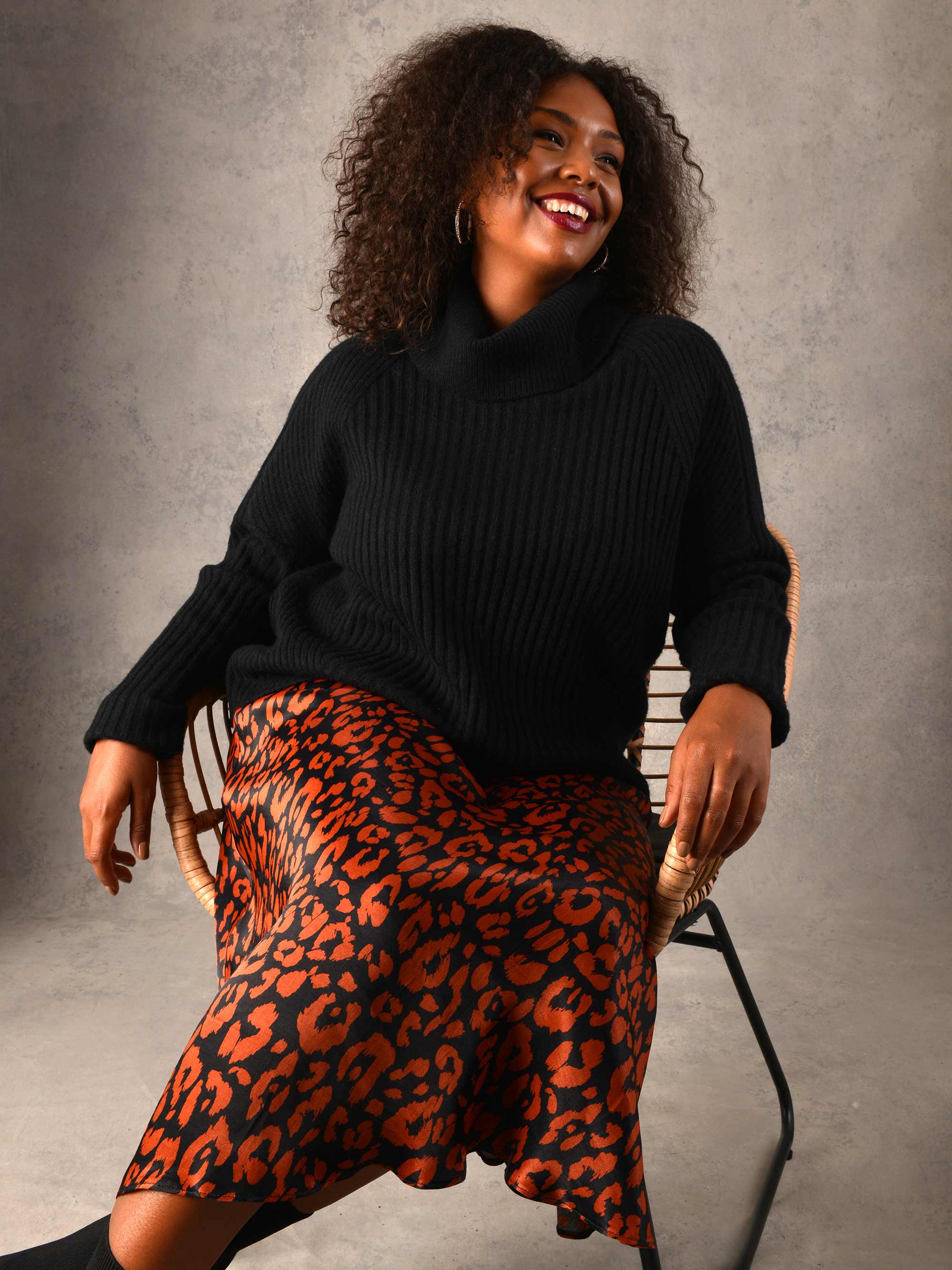 Leopard Print Viscose Bias Cut Skirt - Image 4