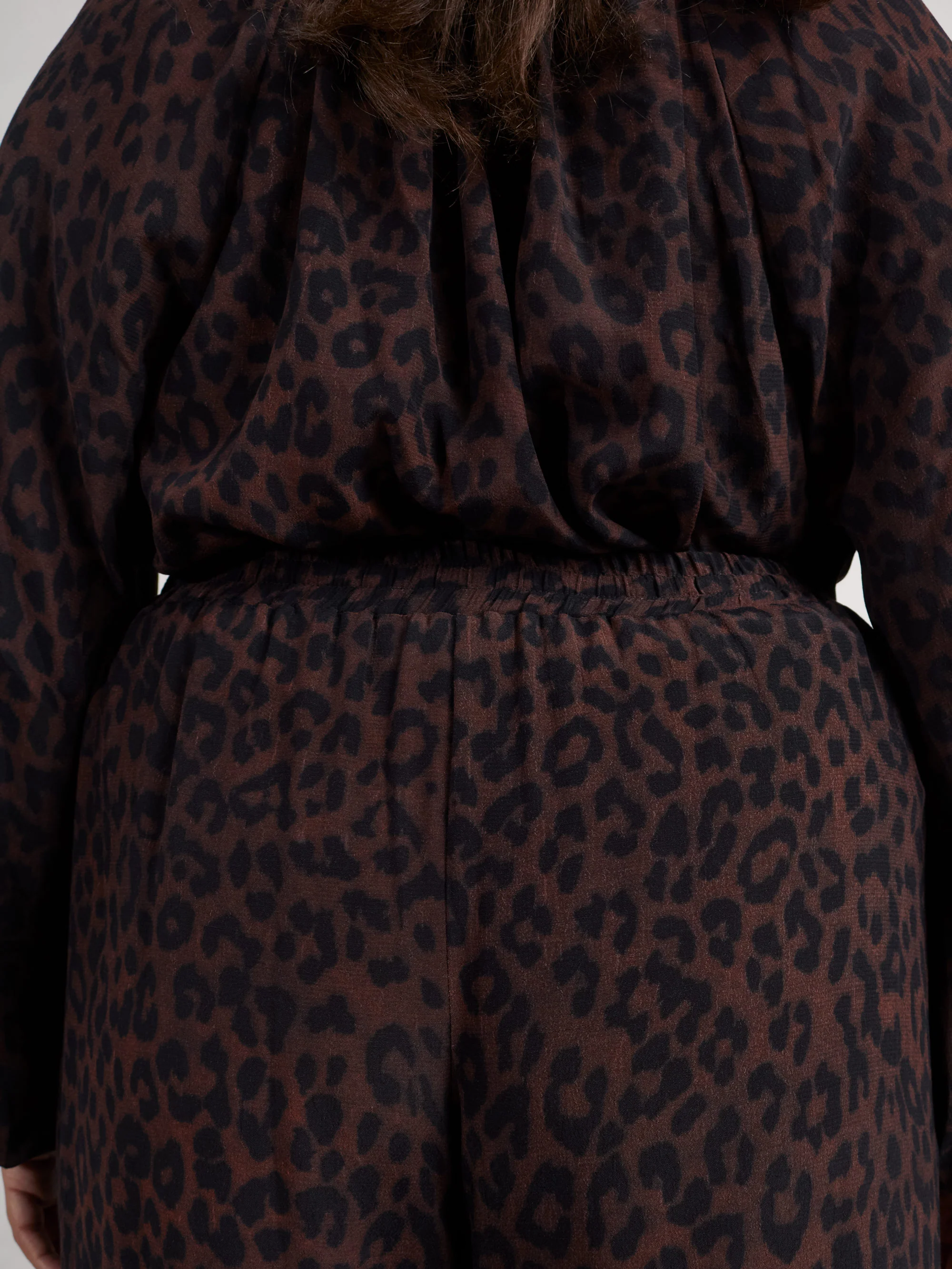 Chocolate Leopard Print Wide Leg Trouser - Image 5