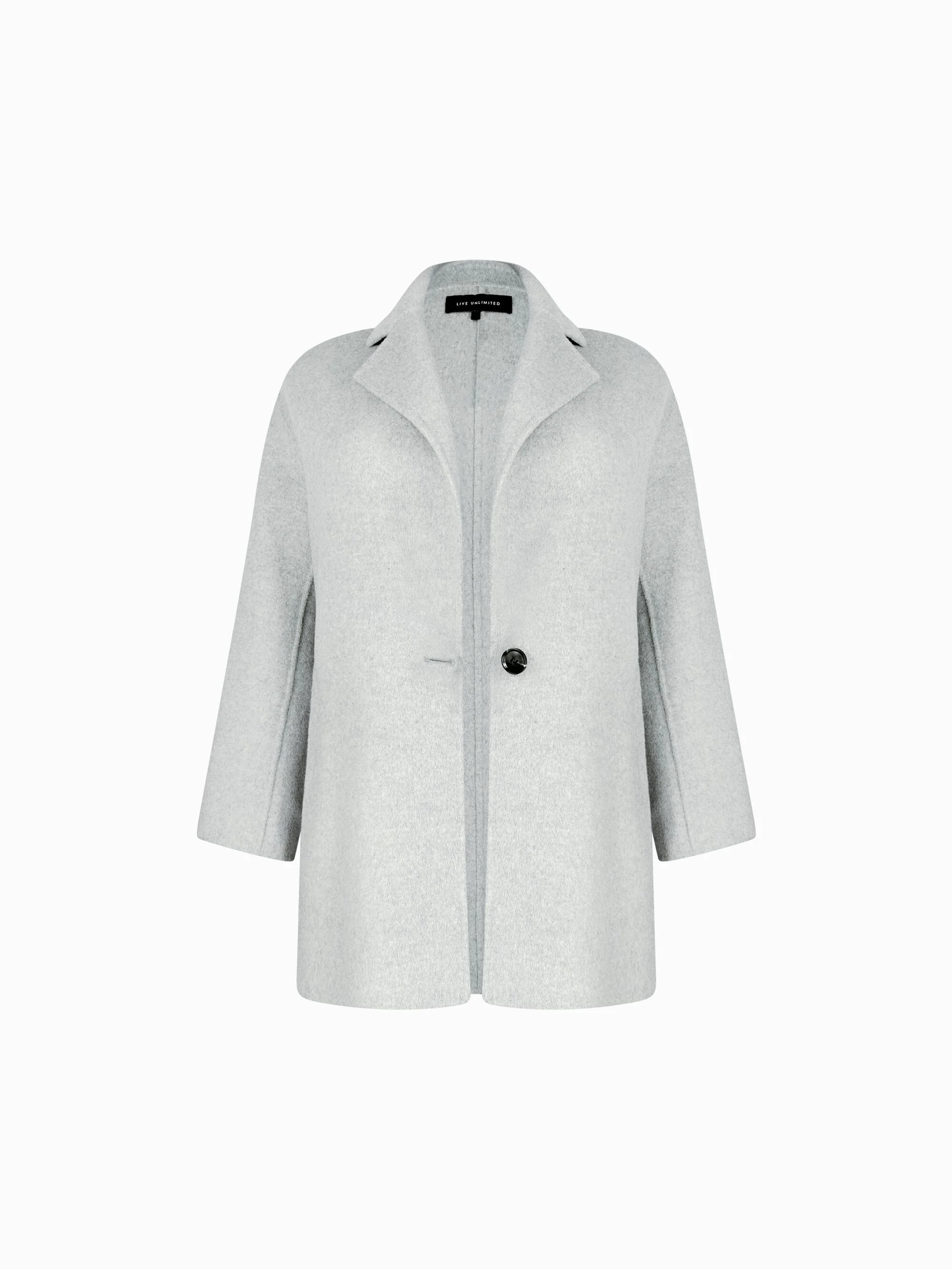 Light Grey Wool Blend Double Faced Short Coat - Image 9