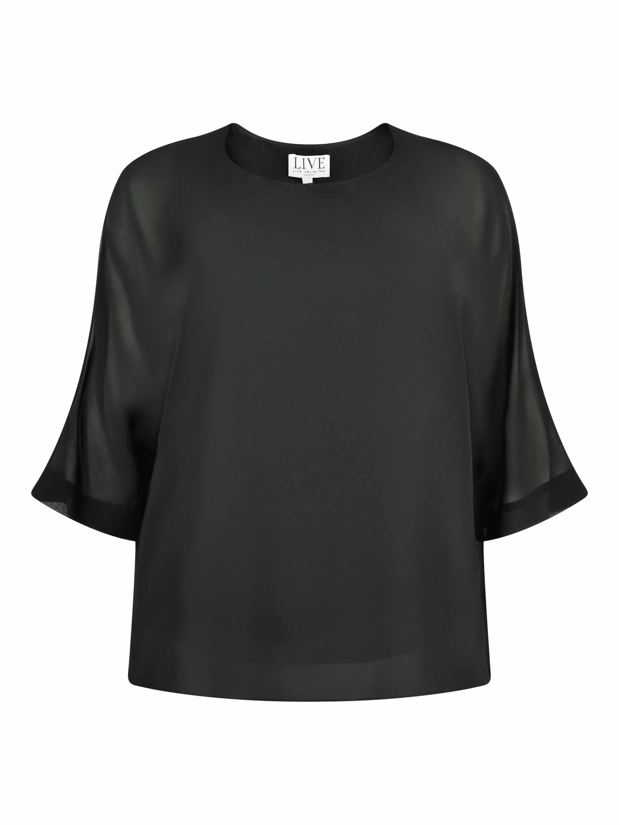 Black Chiffon Overlay Top - Image 4