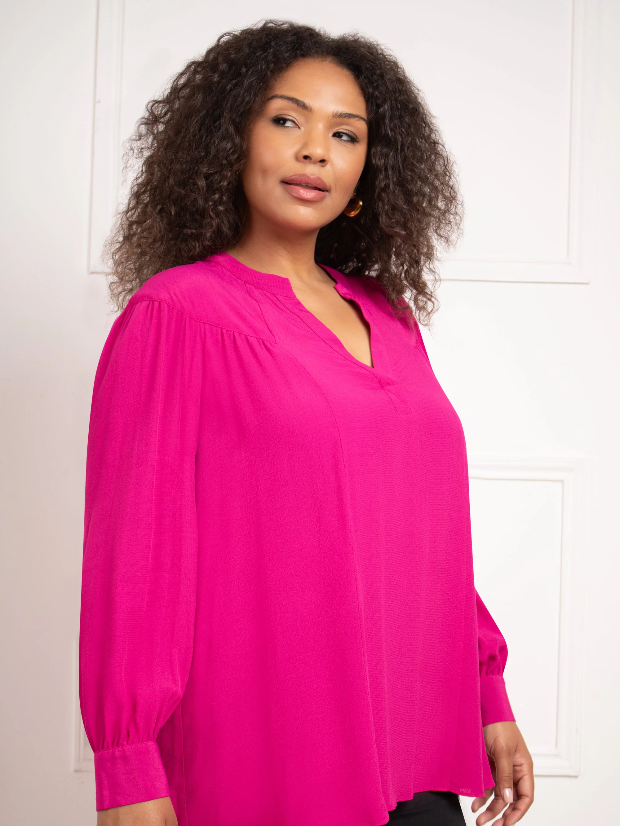 Magenta Seam Detail Blouse - Image 3