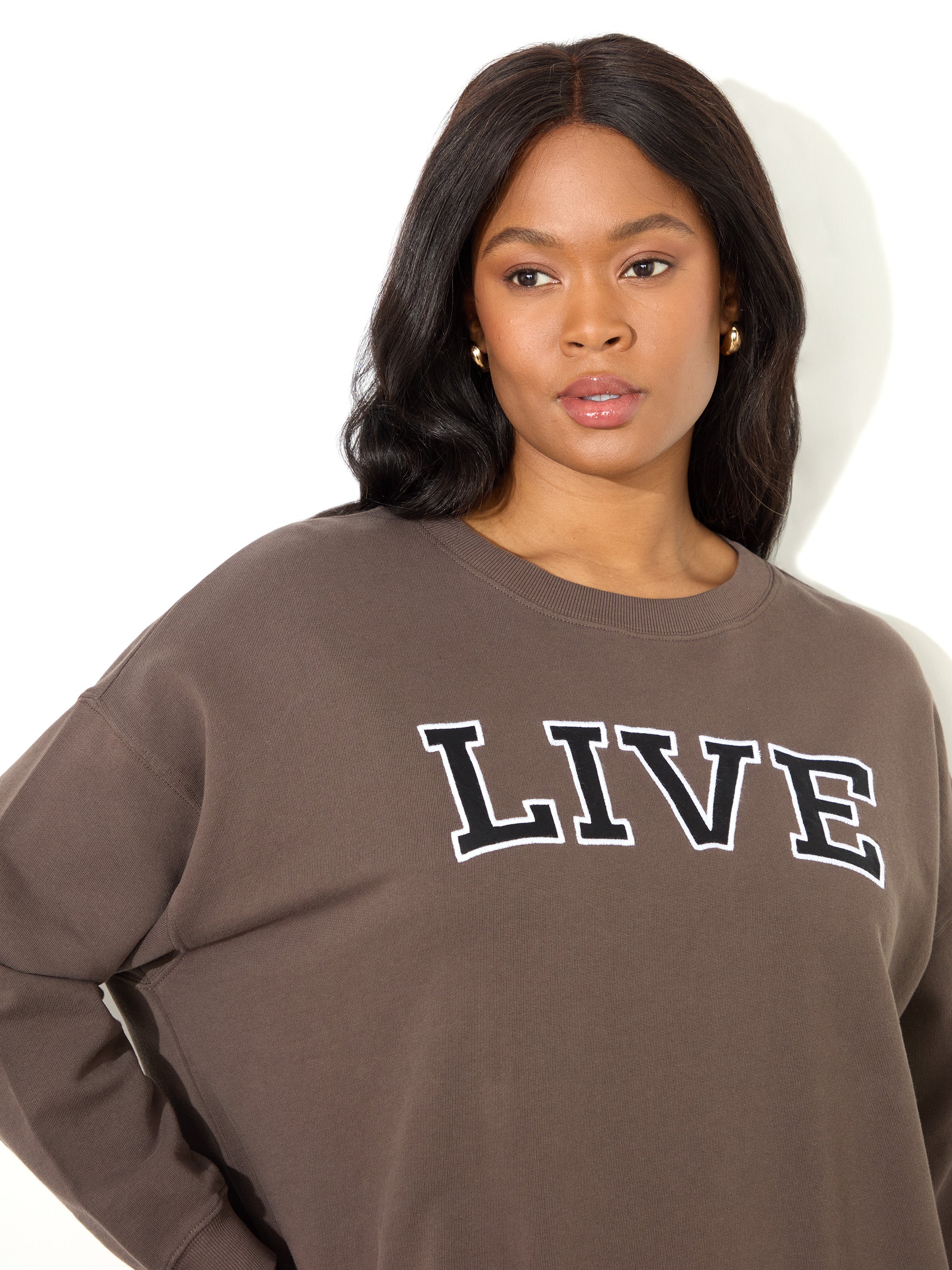 Mocha Oversized Live Sweatshirt - Image 2