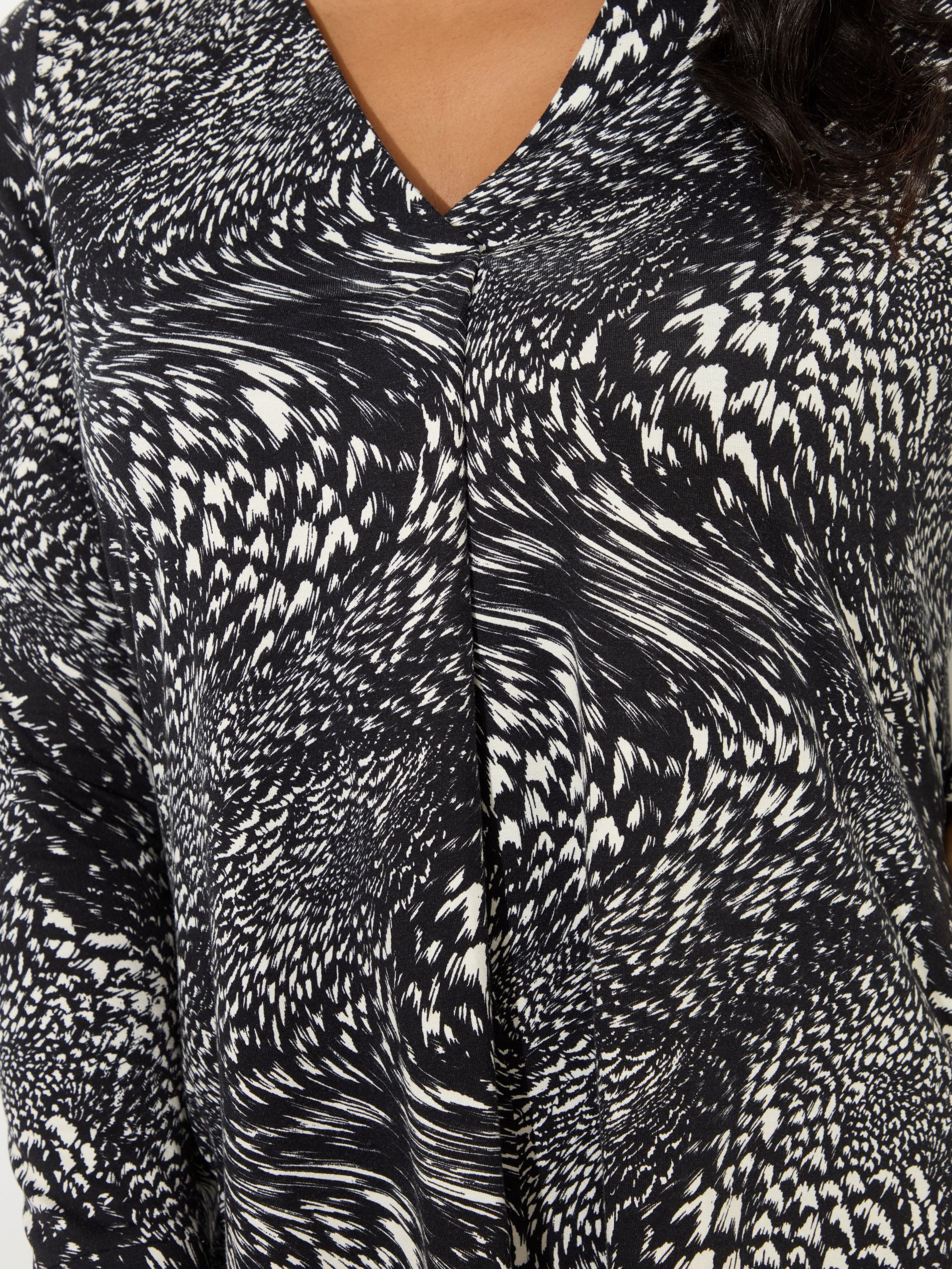 Mono Abstract Pleat Front Jersey Top - Image 3